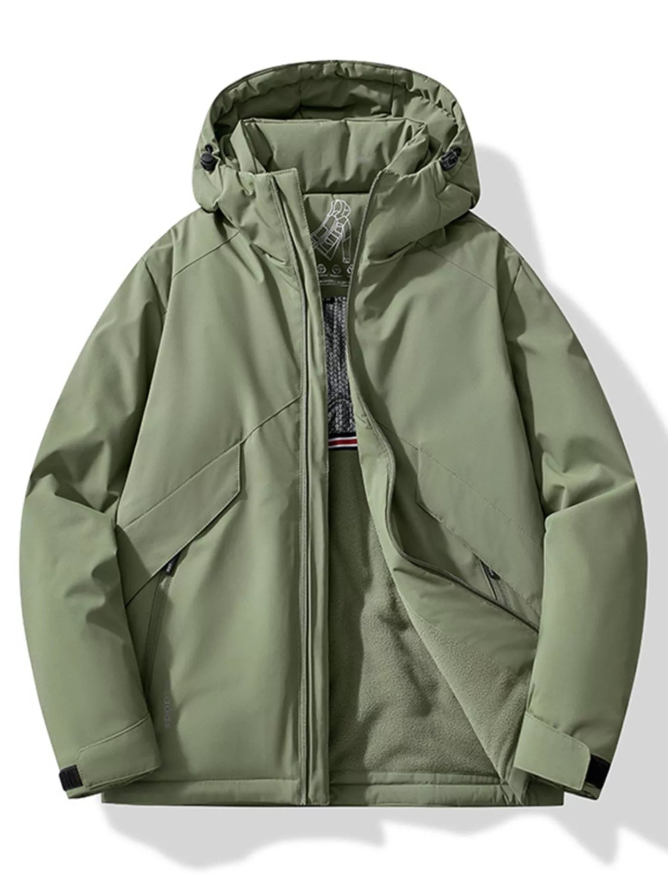 Men's Plus Size Zip Up Hooded Windproof Jacket
