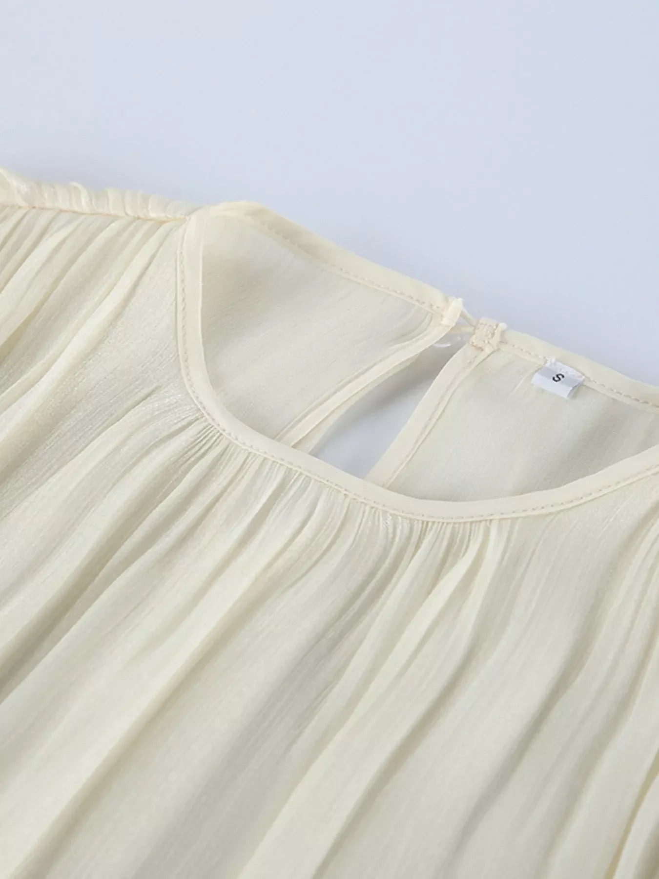 Metallic Sheen Blouse with Tie Detail