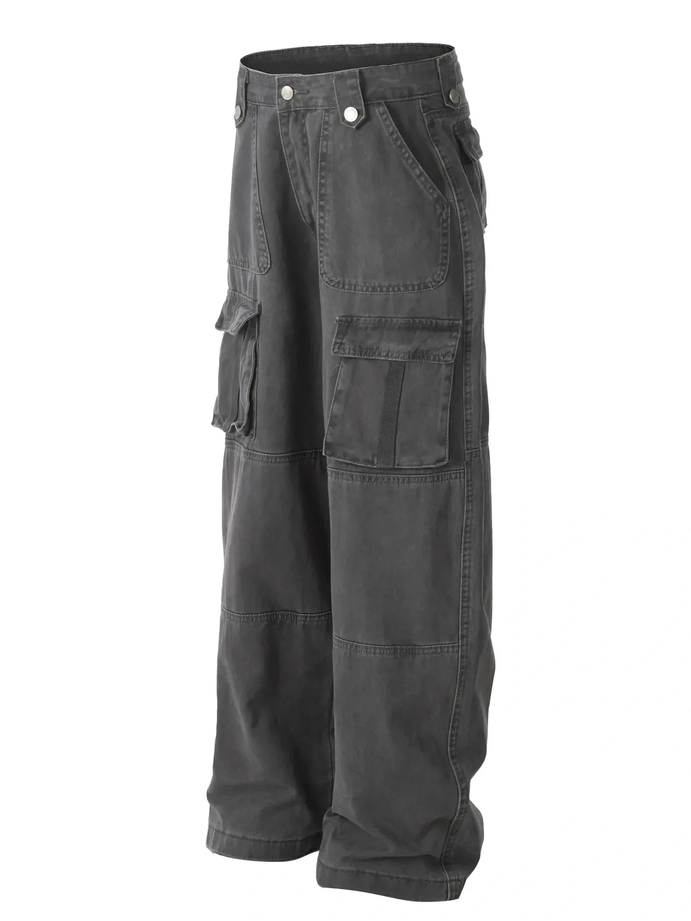 Men's Casual Cargo Wide Leg Pants with Multiple Pockets