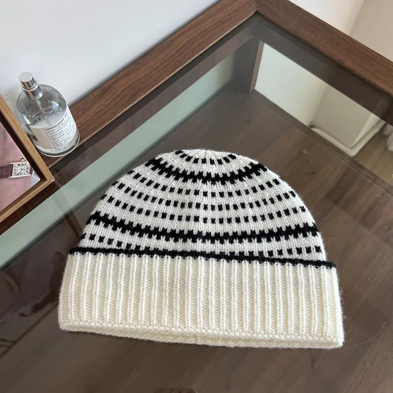 Wool Striped Warm Knit Hat