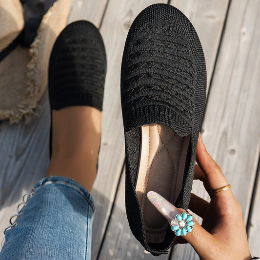 Breathable Knit Slip-On Loafers