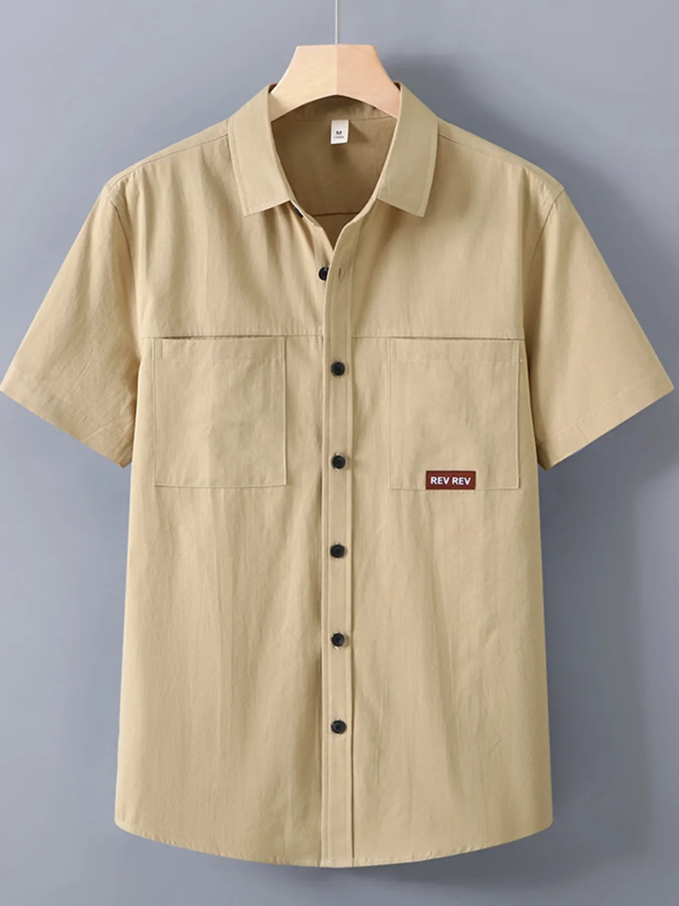 Men's Plus Size Button Up Short Sleeve Shirt