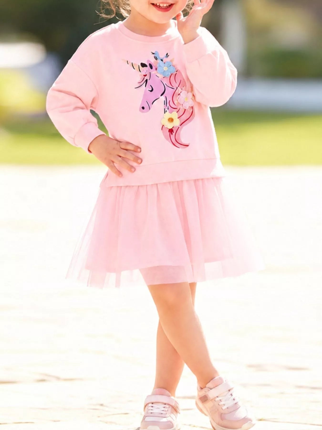 Children's Unicorn Graphic Tulle Dress