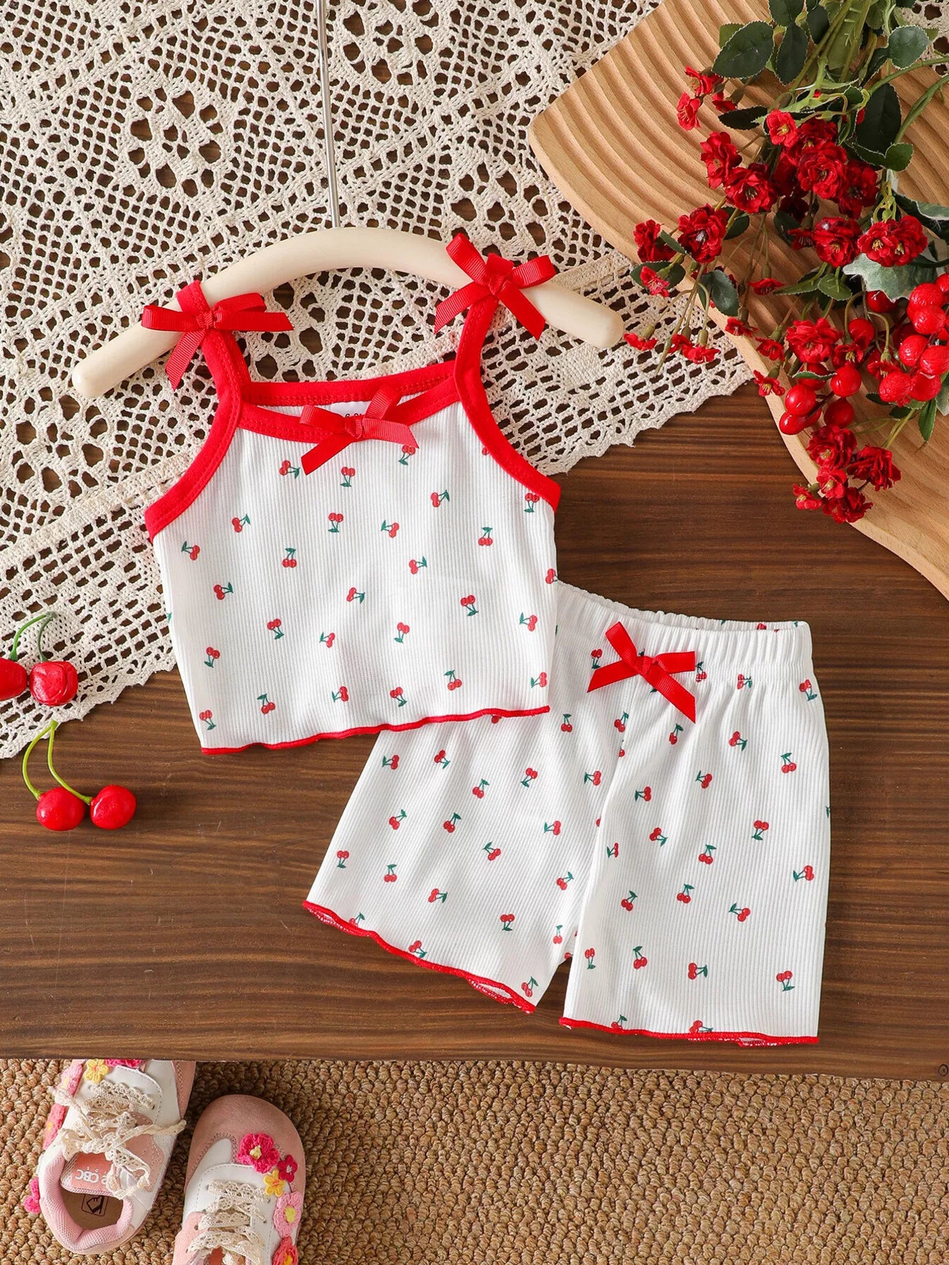Children's Cherry Print Cami and Shorts Set