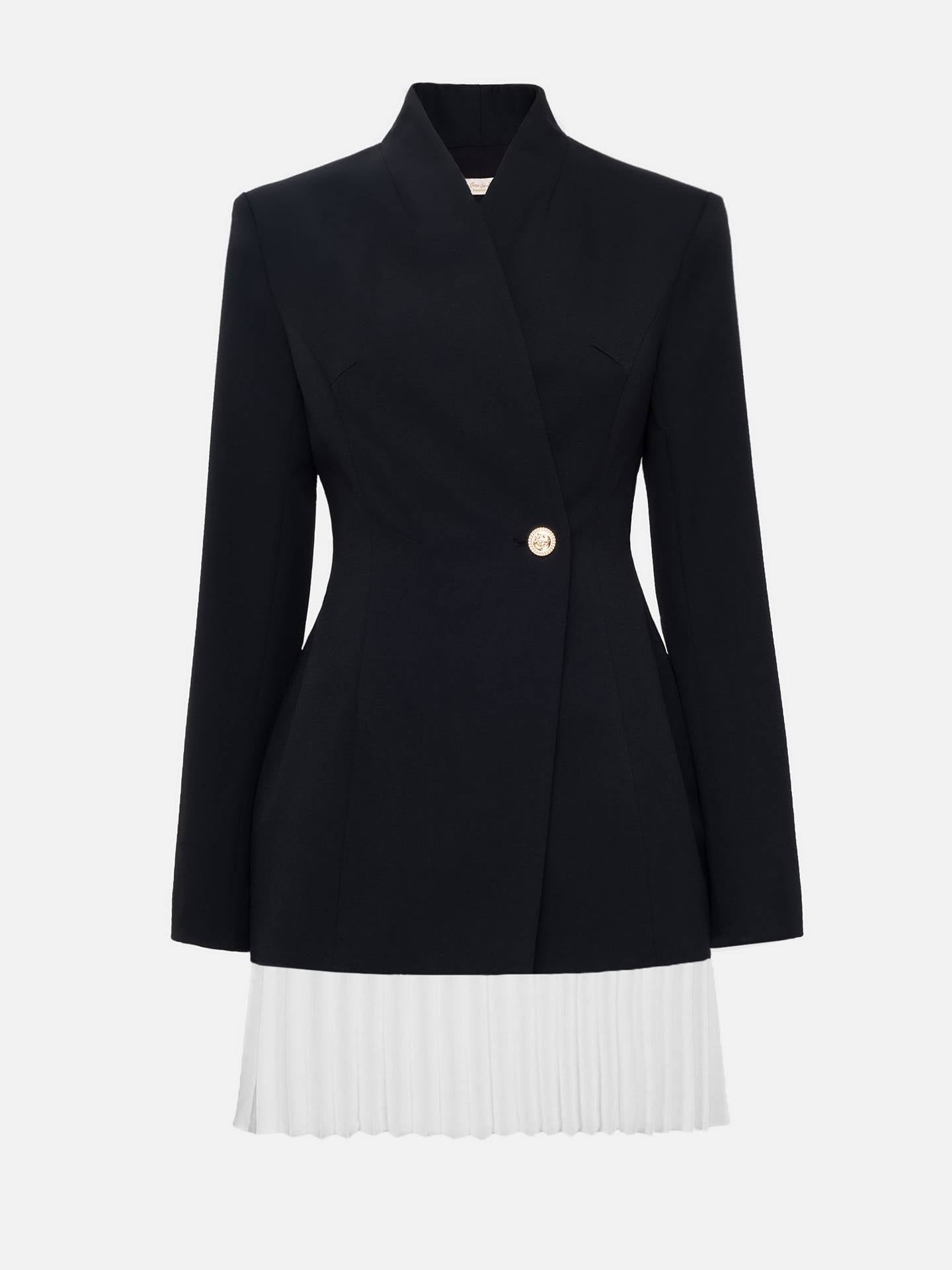 Designer Small Suit New Versatile Long-sleeved Patchwork Skirt Coat