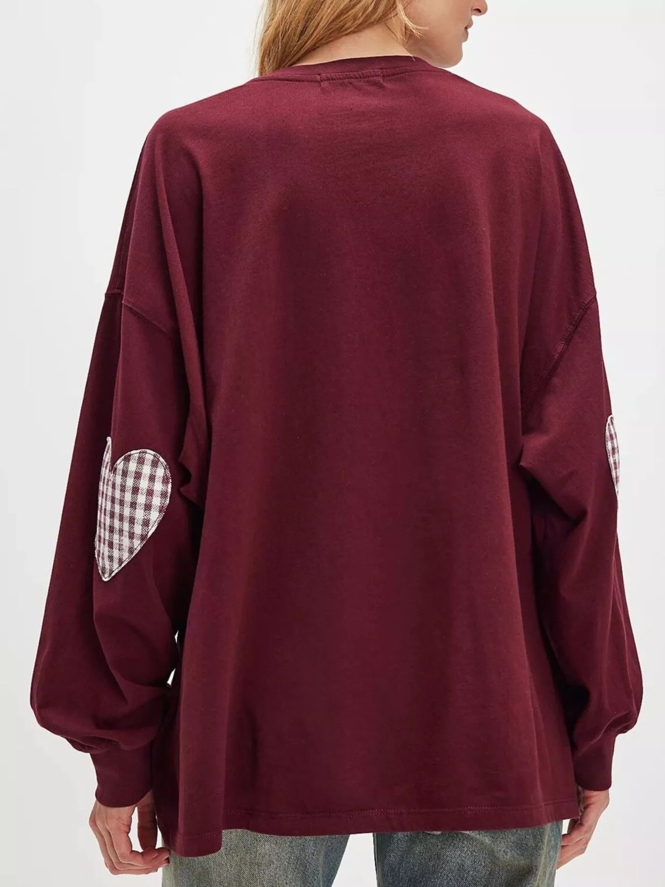 Heart Patch Long Sleeve Sweatshirt
