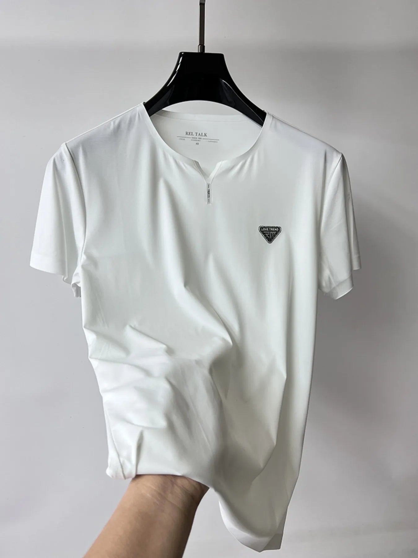 Men's Plus Size Notched Short Sleeve T-Shirt