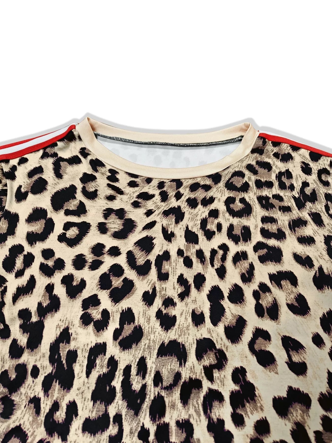 Plus Size Leopard Print Long Sleeve Top and Pants Set