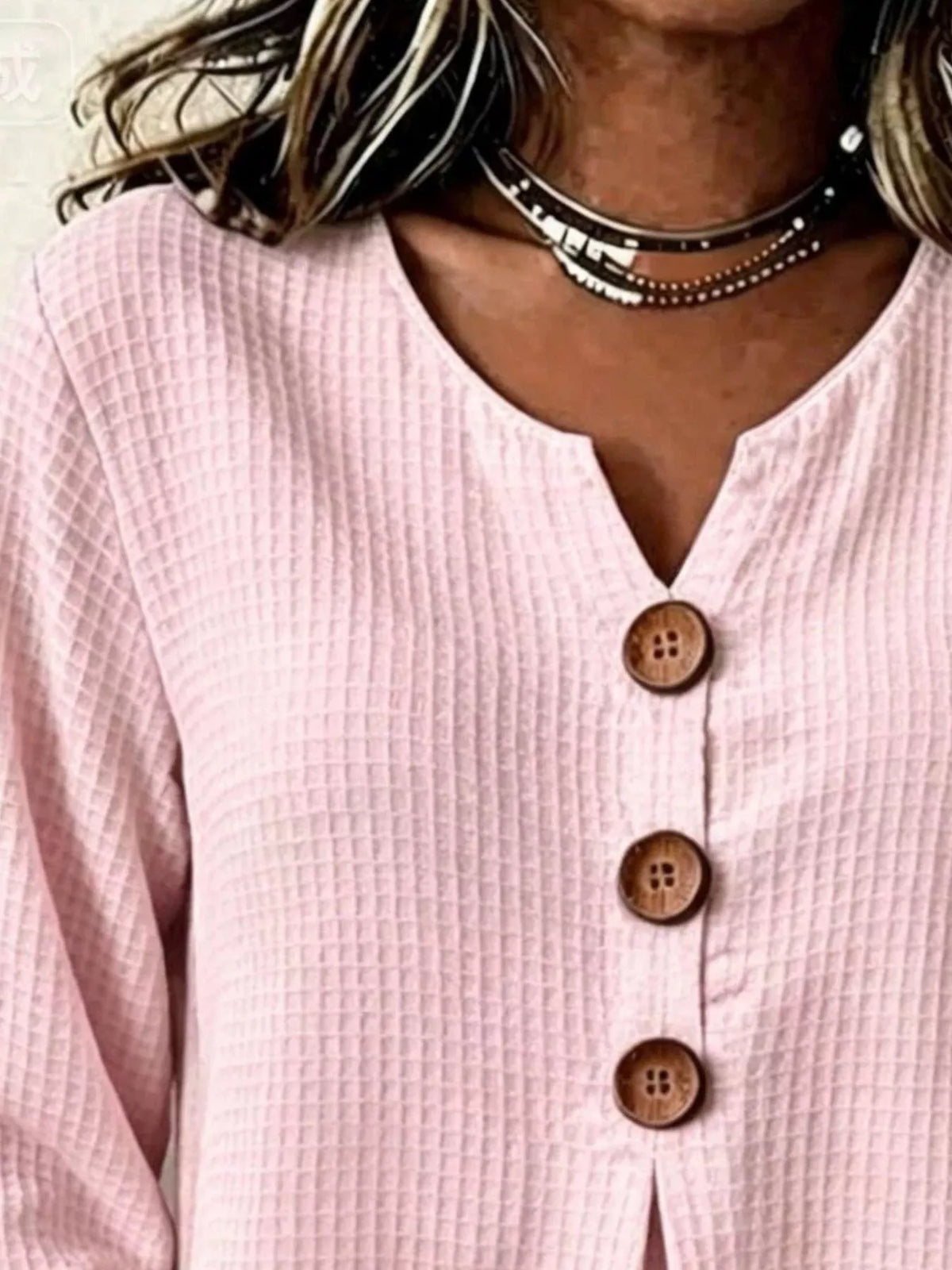Full Size Waffle Knit Flounce Sleeve Blouse Plus Size