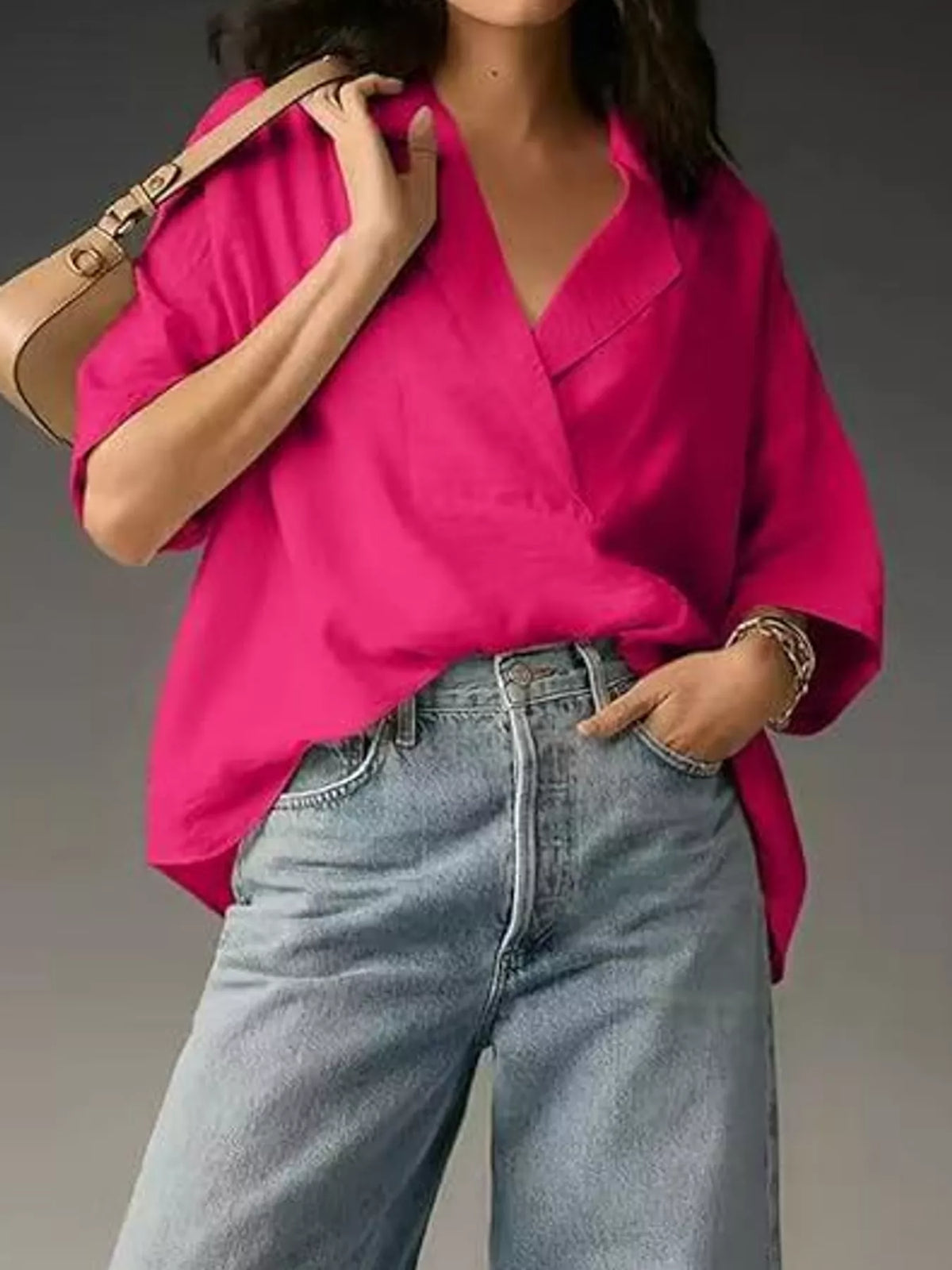 Half Sleeve Oversized Blouse