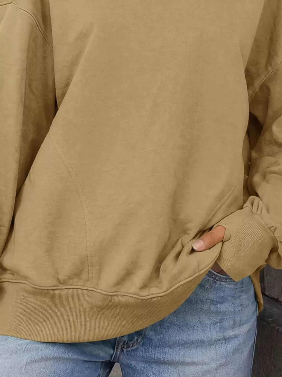 Mock Neck Oversized Sweatshirt