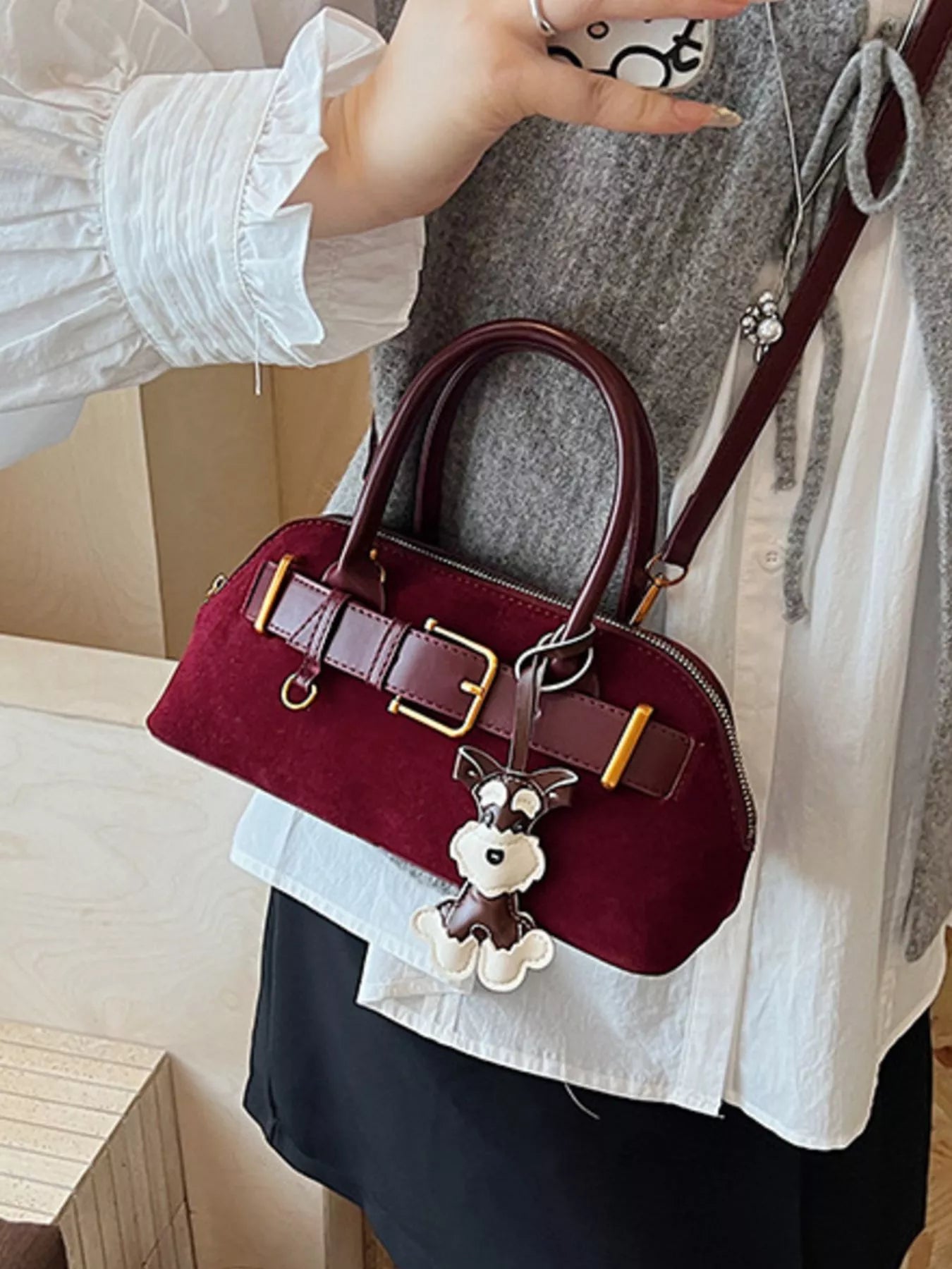 Buckle Decor Crossbody Bag