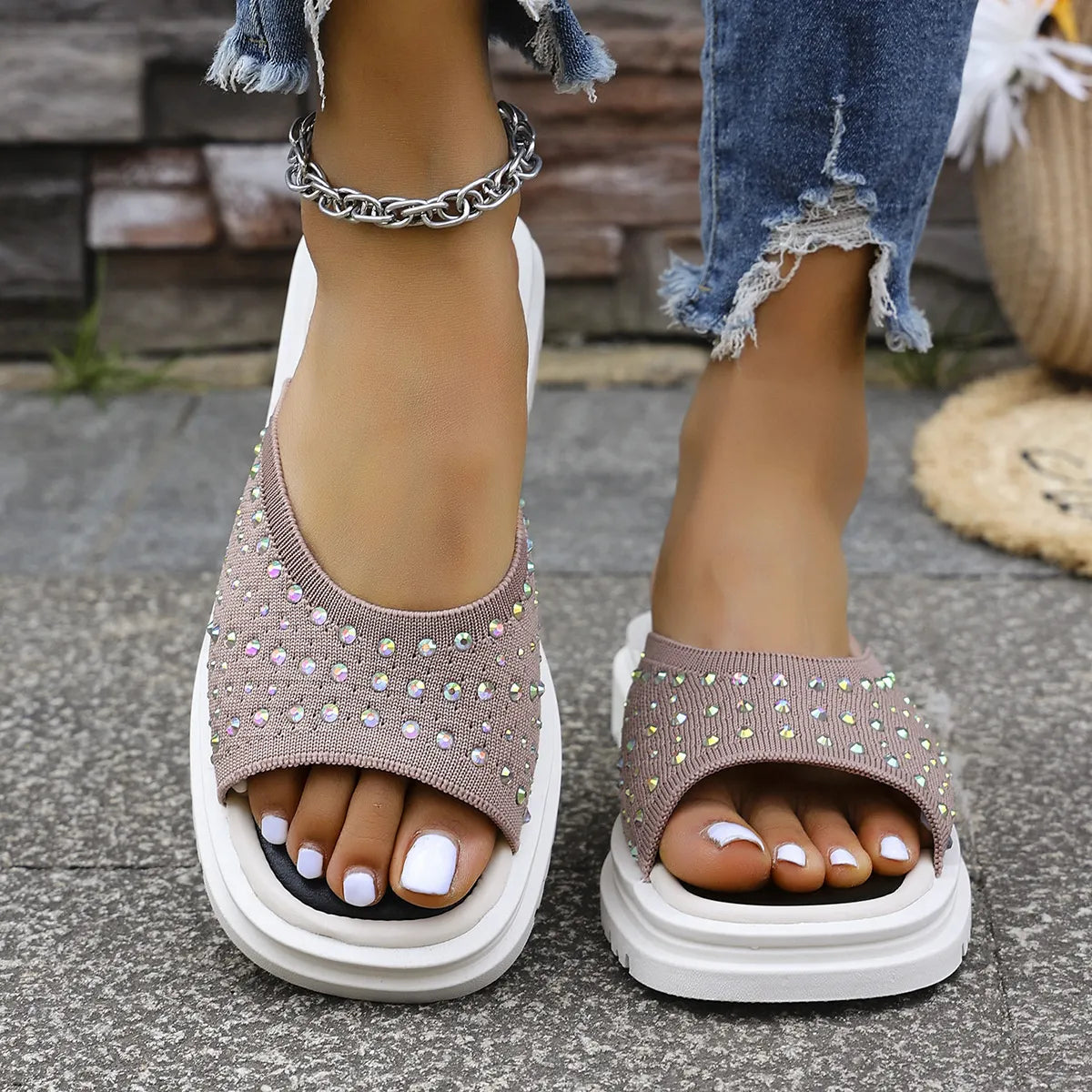 Rhinestone Open Toe Sandals