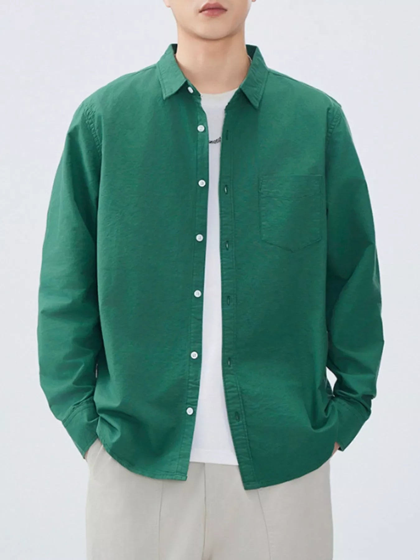 Men's Plus Size Button Up Long Sleeve Shirt