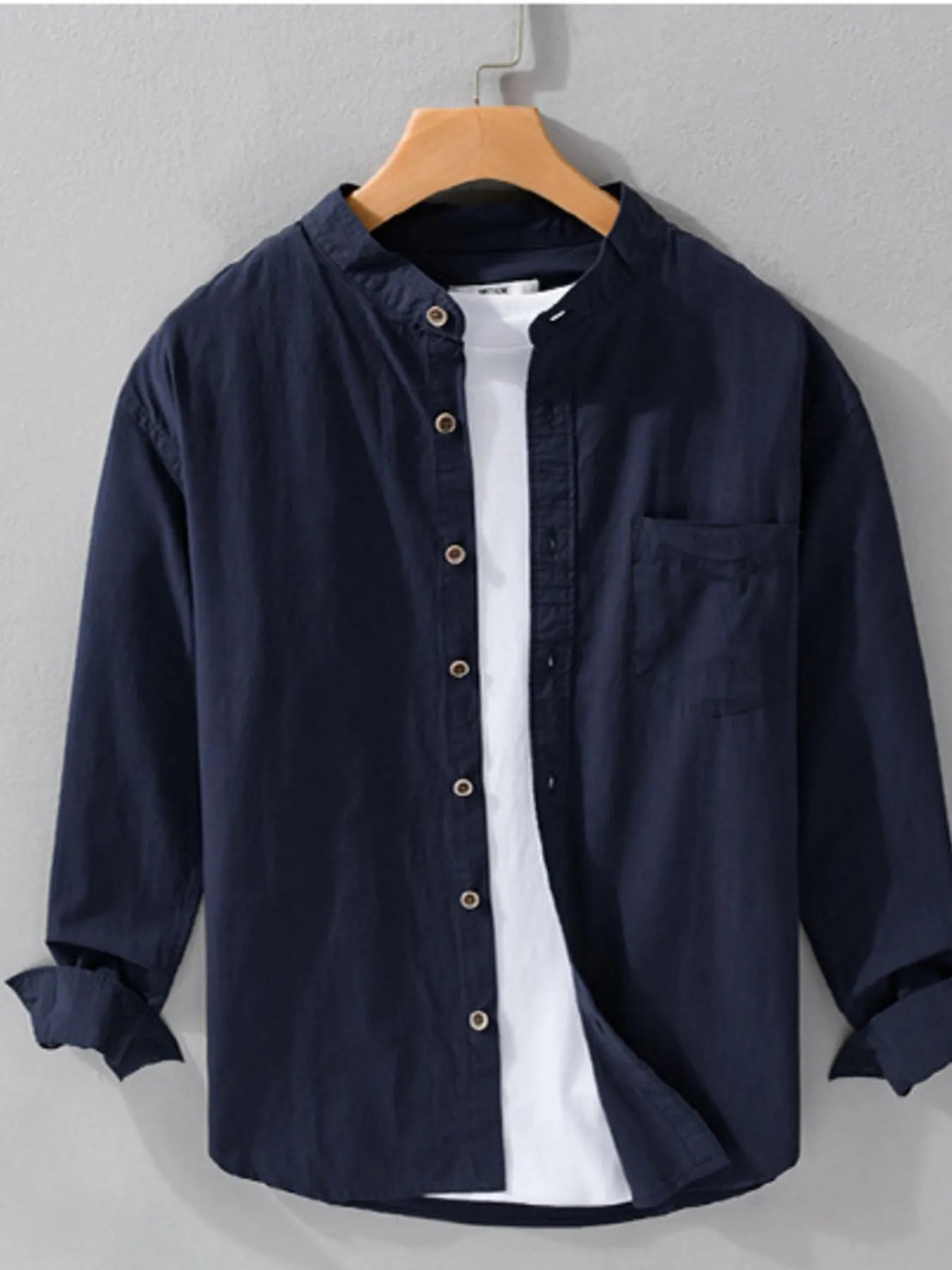 Men's Plus Size Button Up Long Sleeve Shirt
