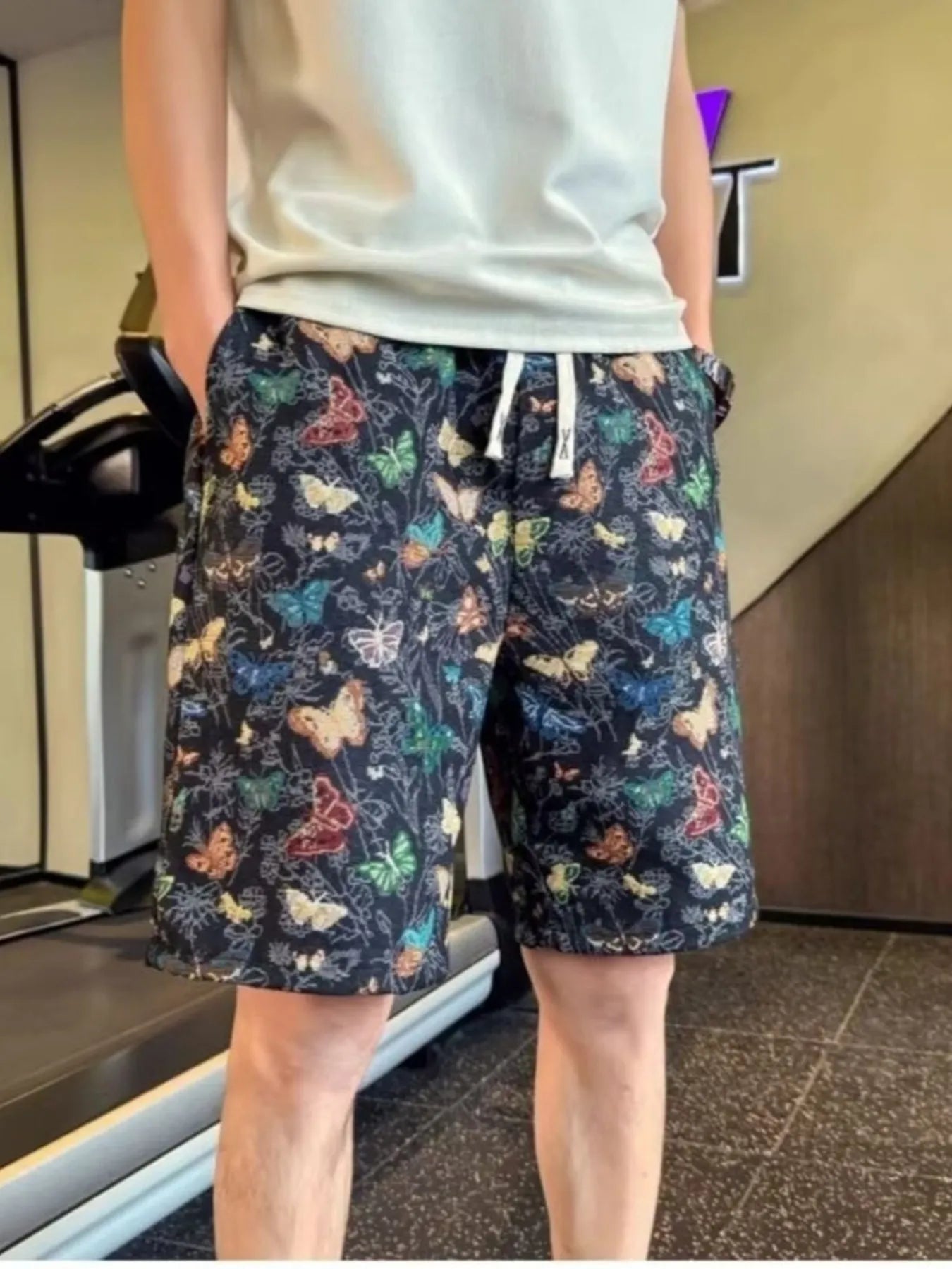 Men's Plus Size Printed Drawstring Shorts