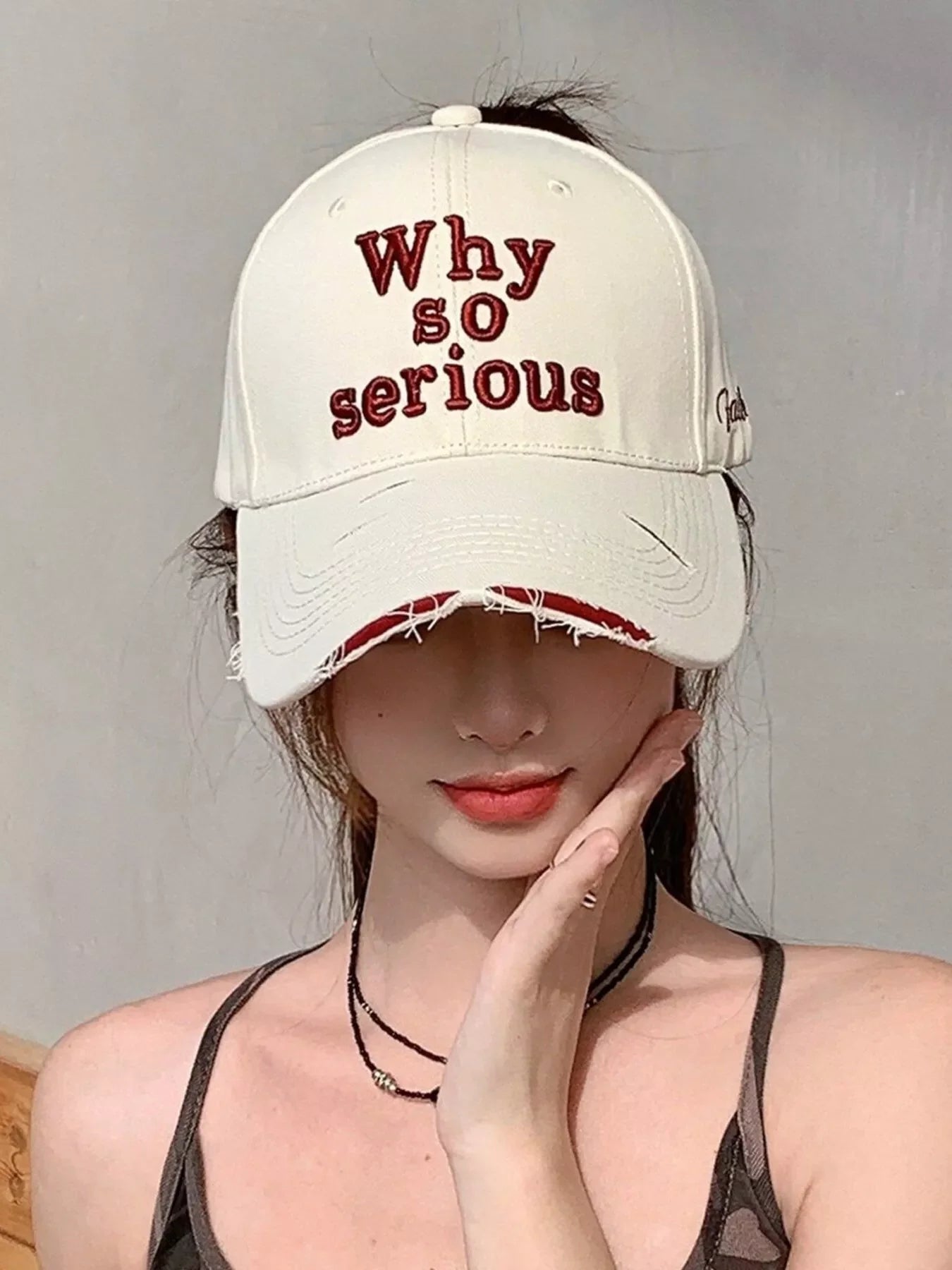 Embroidered Slogan Baseball Cap