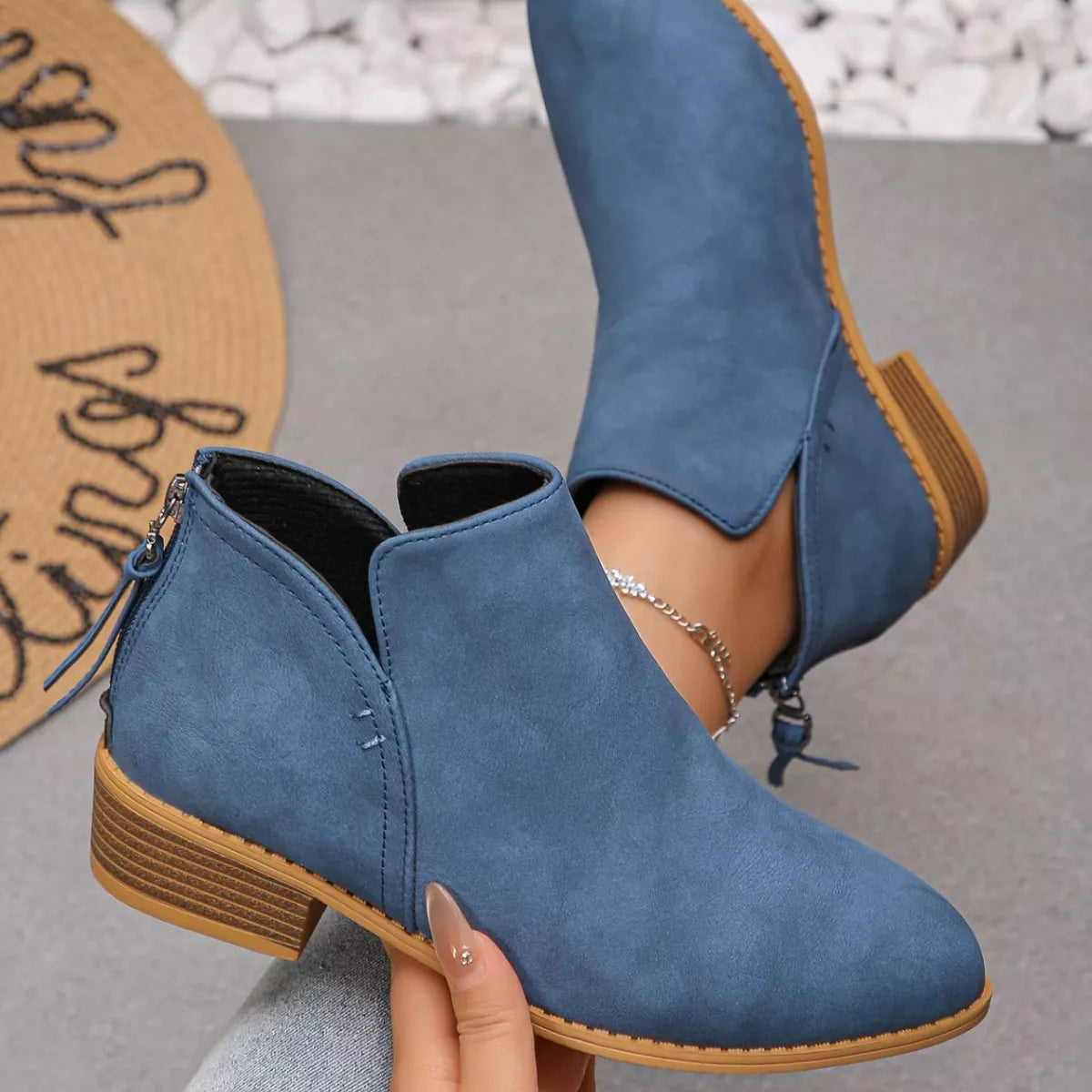 Point Toe Block Heels Boots