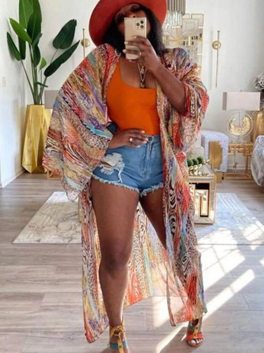 Bohemian Print Flowy Cardigan