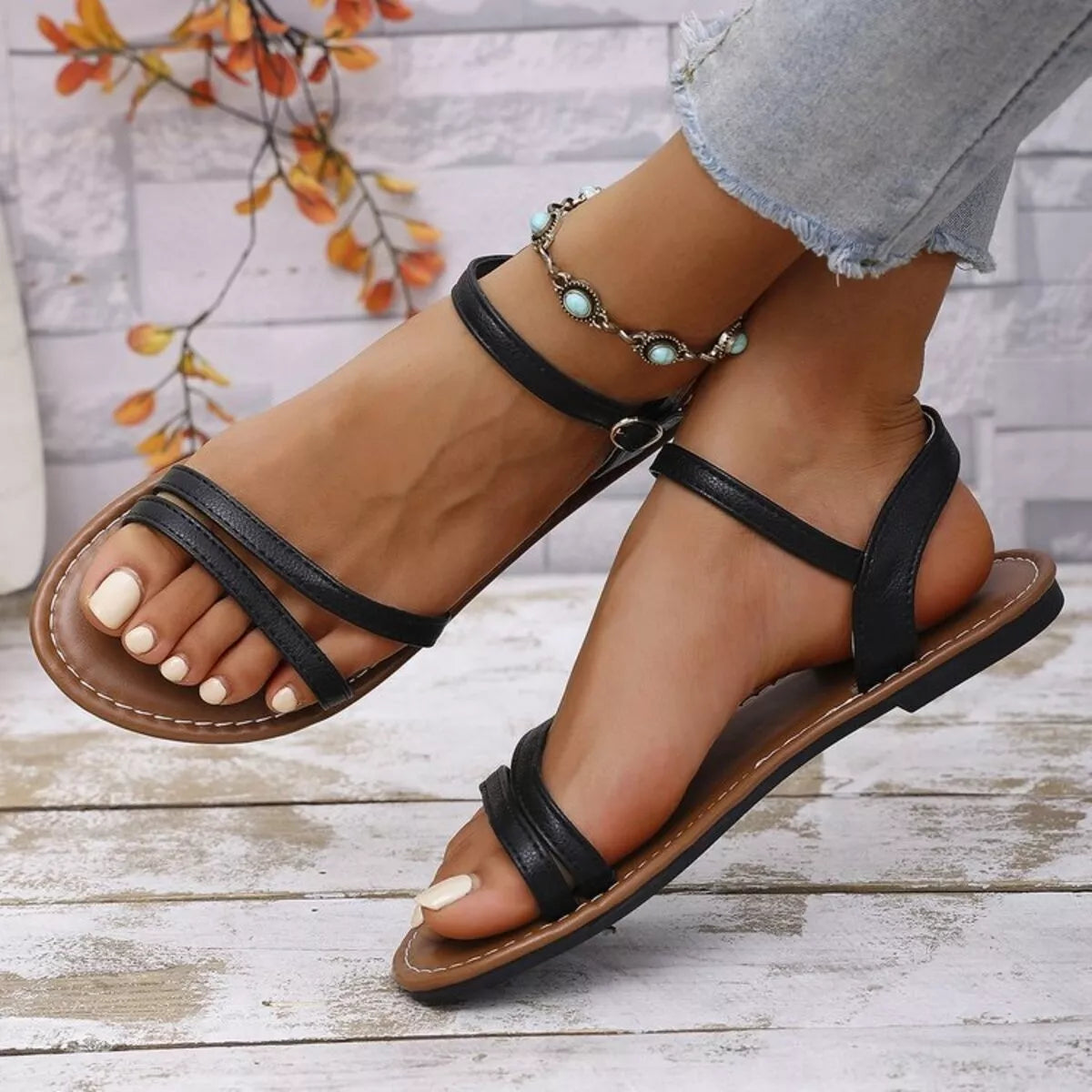 Open Toe Flats Sandals