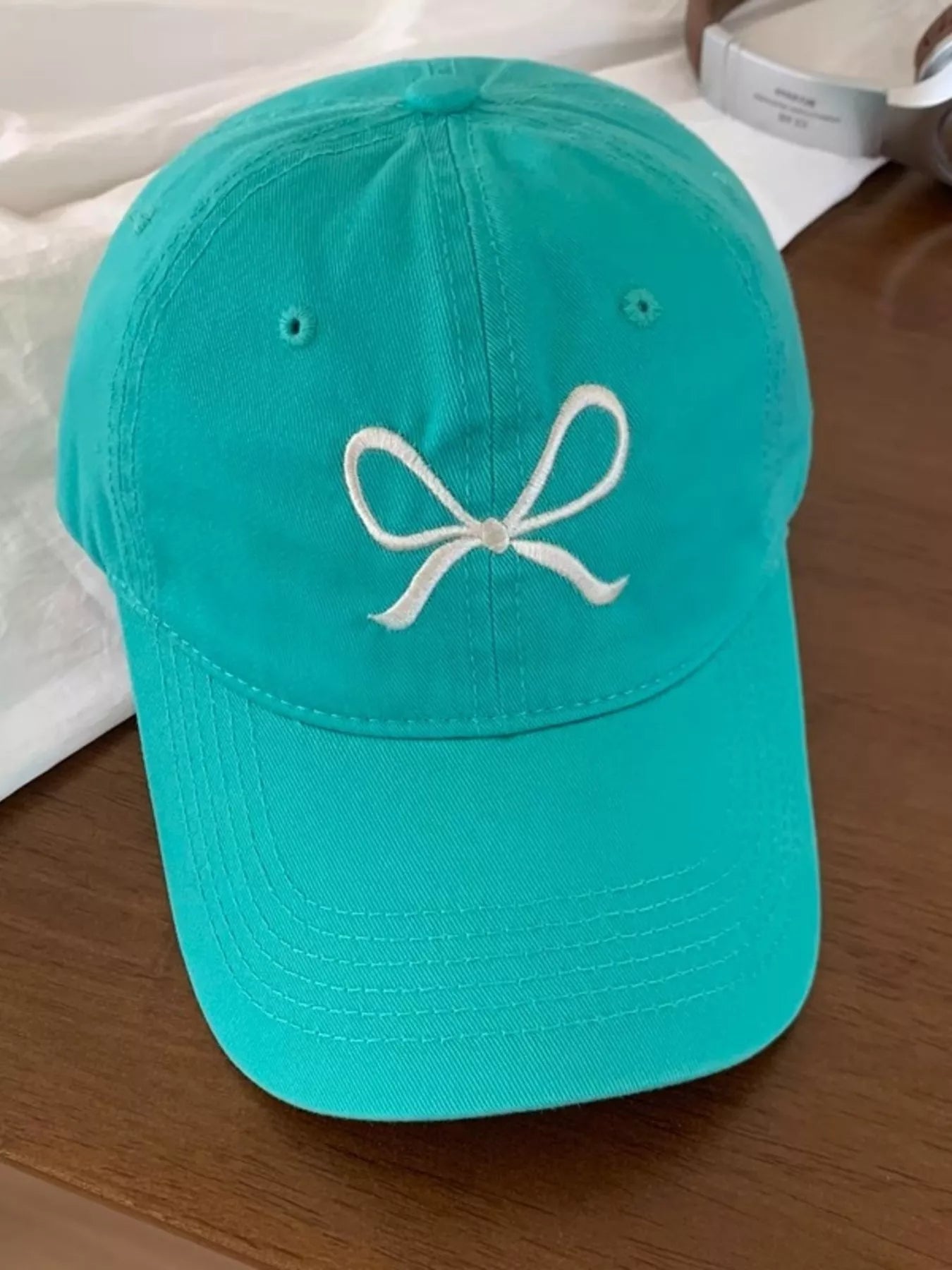 Embroidered Bow Baseball Cap