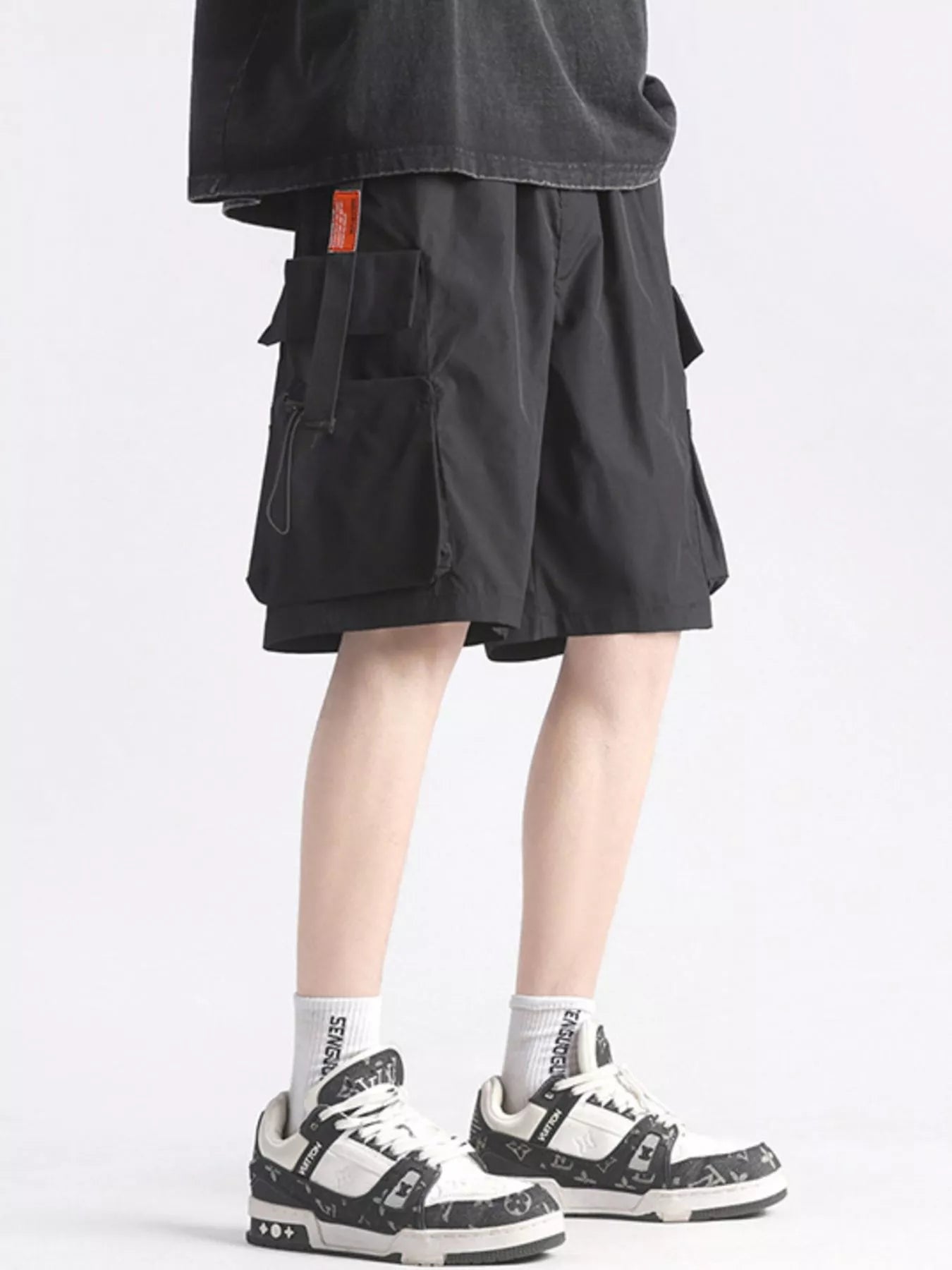 Men 's Full Size Multi-Pocket Relaxed Fit Cargo Shorts Plus Size