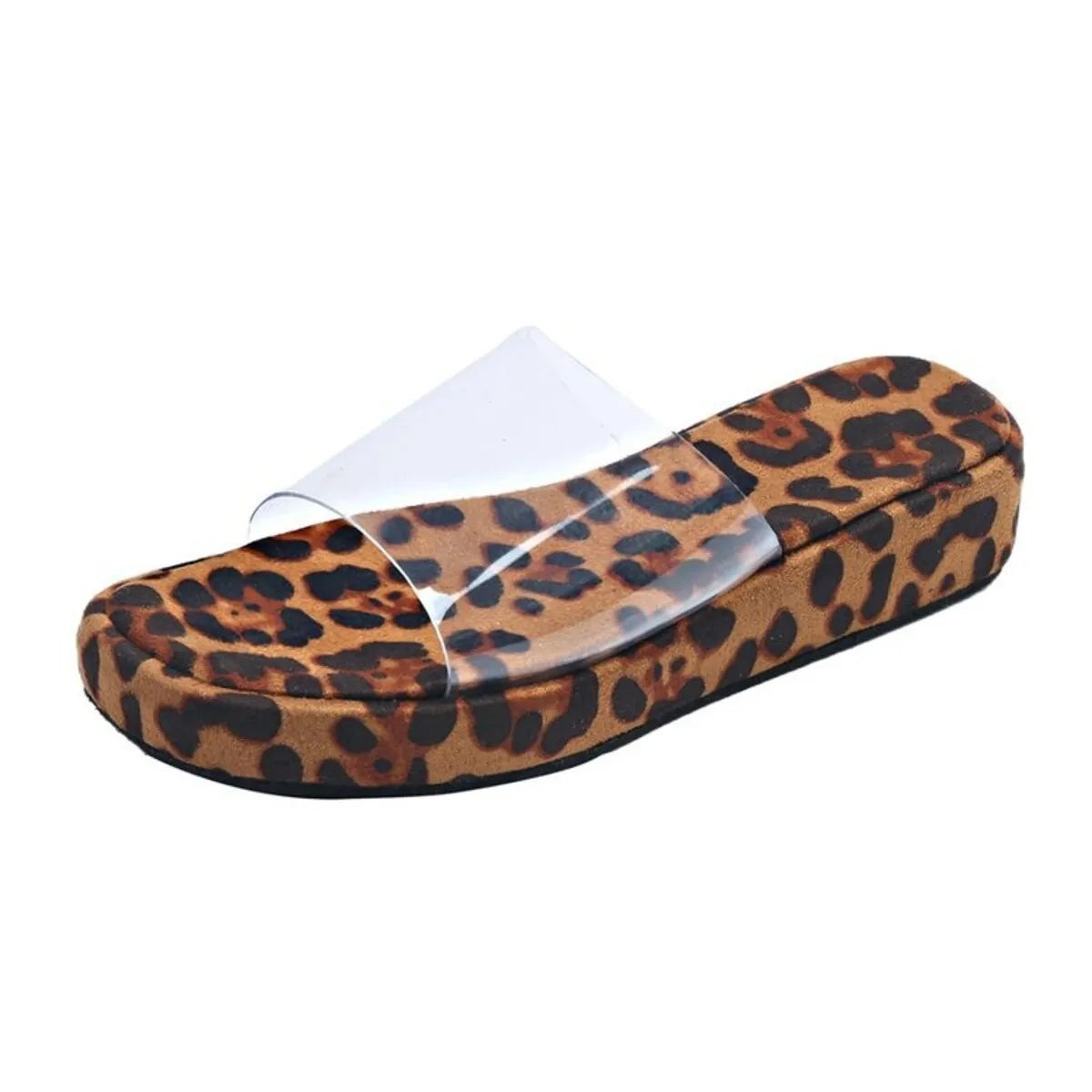 Leopard Open Toe Platform Sandals