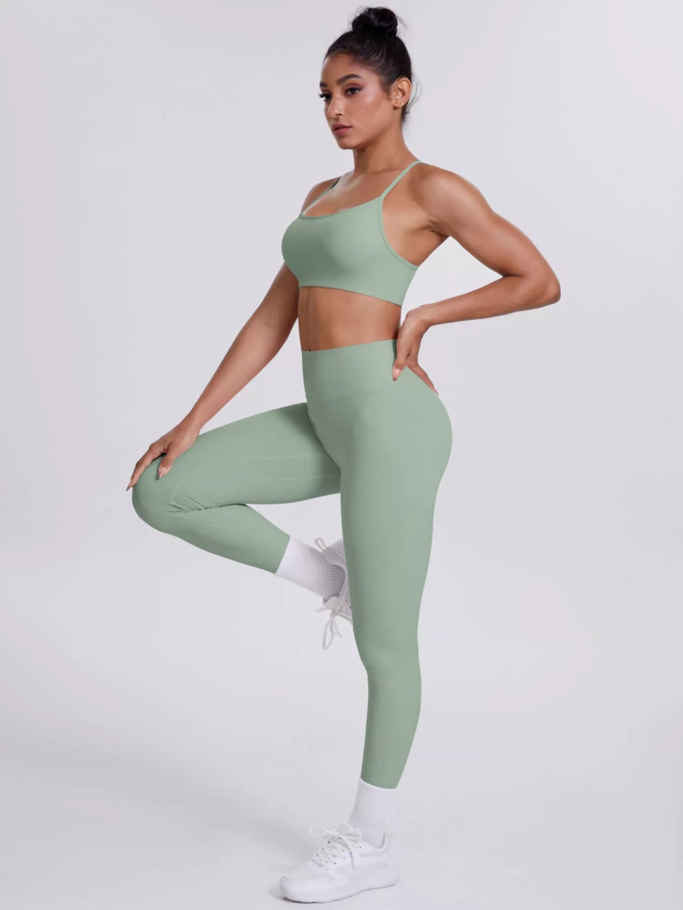 Criss-Cross Back Cami and Leggings Active Set