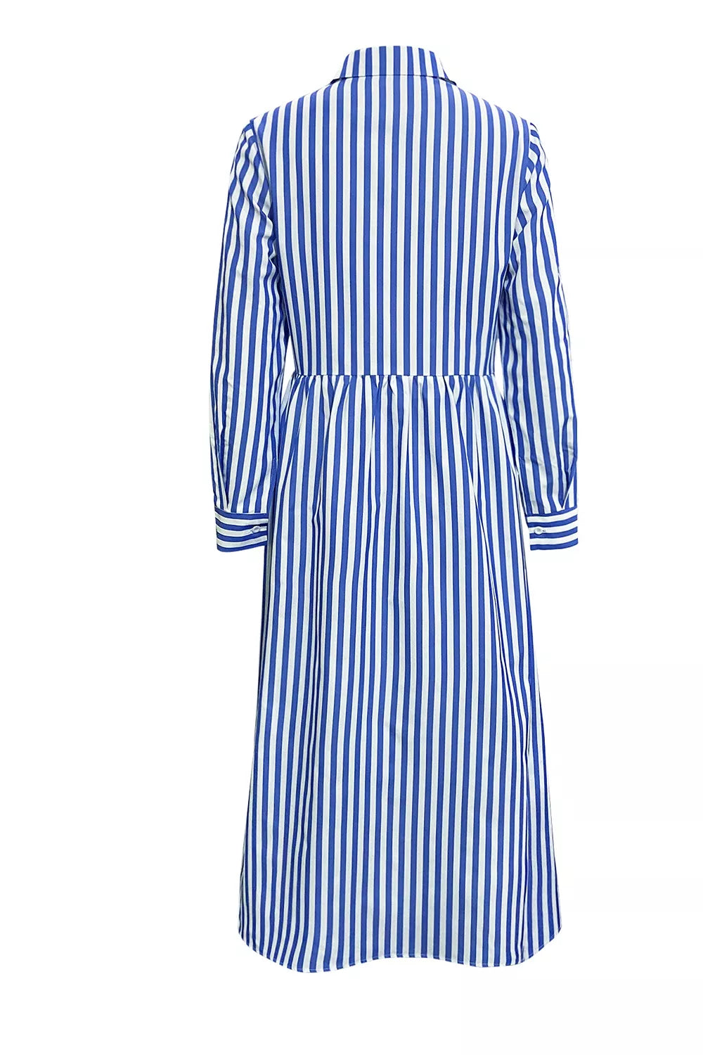 Striped Long Sleeve Maxi Shirt Dress