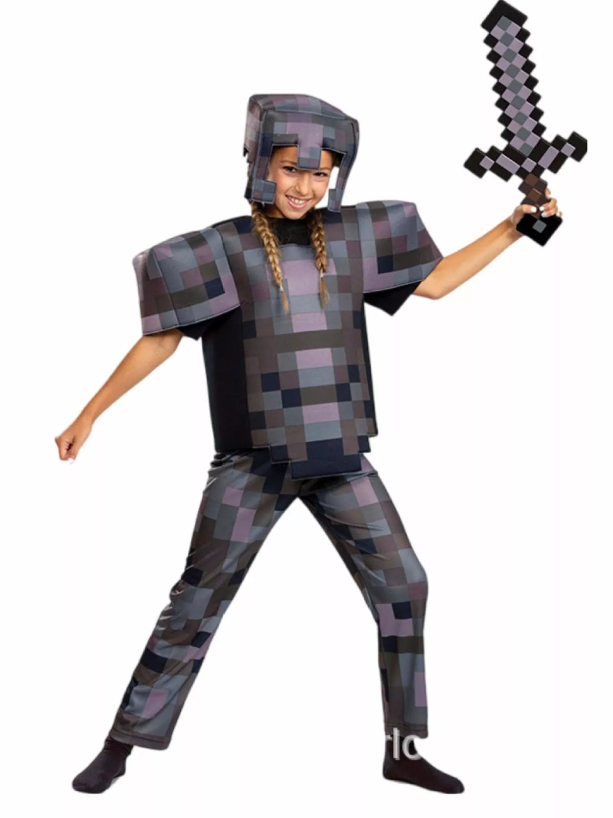 Children's Minecraft Pixelated Print Costume Set