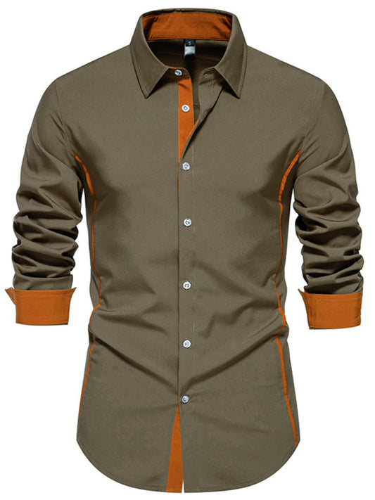 Men's Contrast Trim Button-Down Shirt