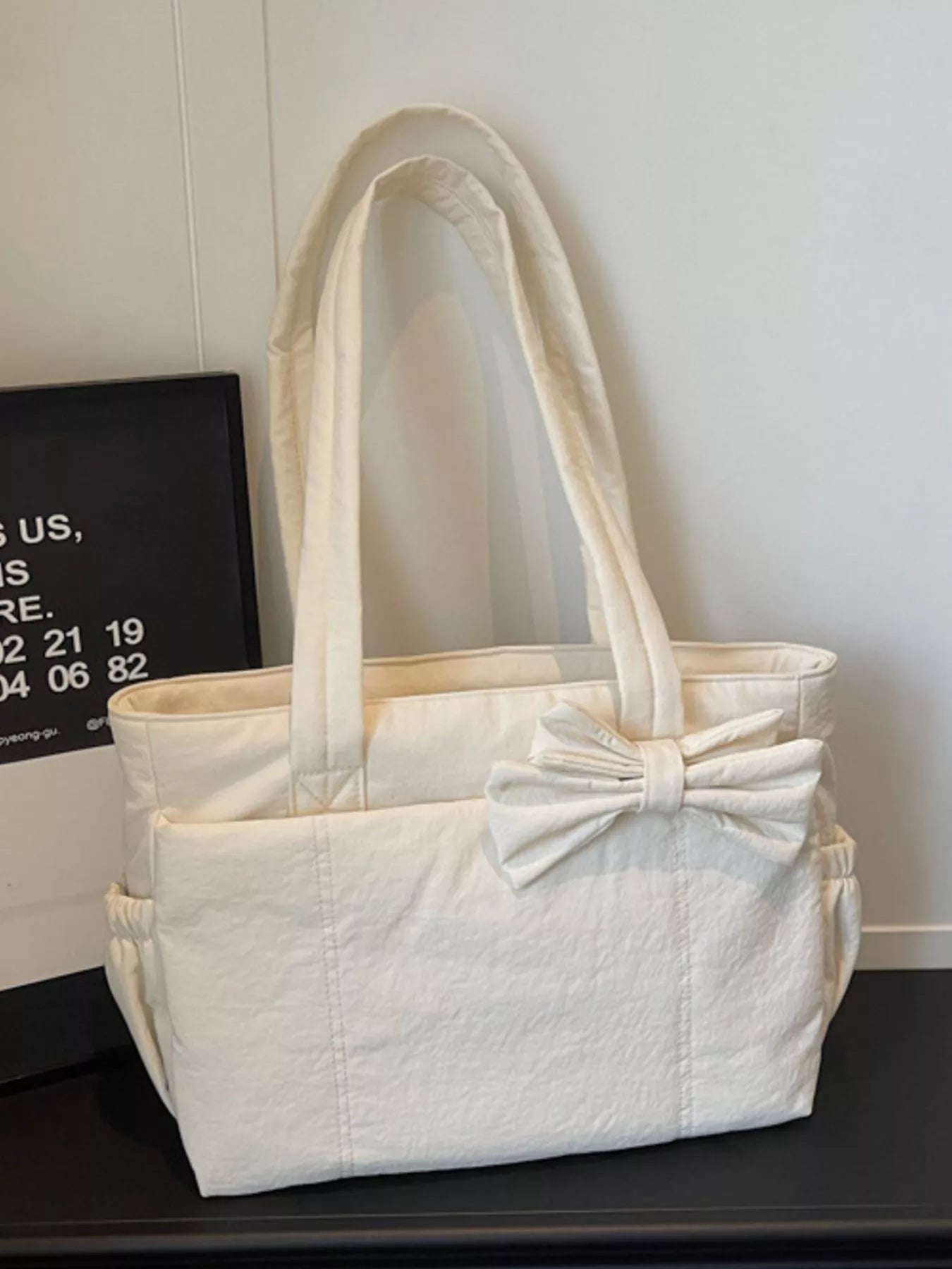 Bow Accent Tote Bag