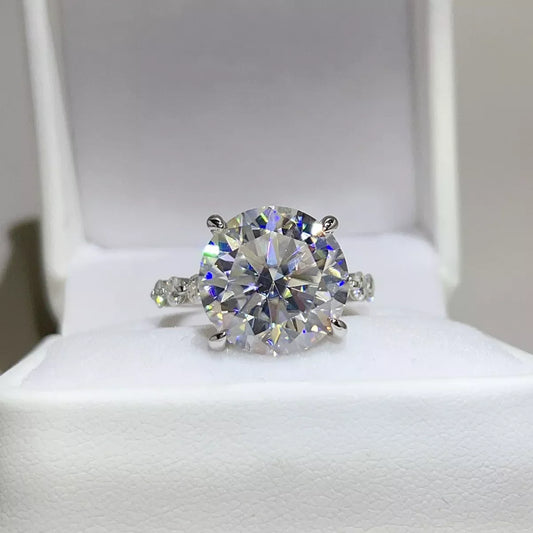 10 Carat Moissanite 925 Sterling Silver Ring