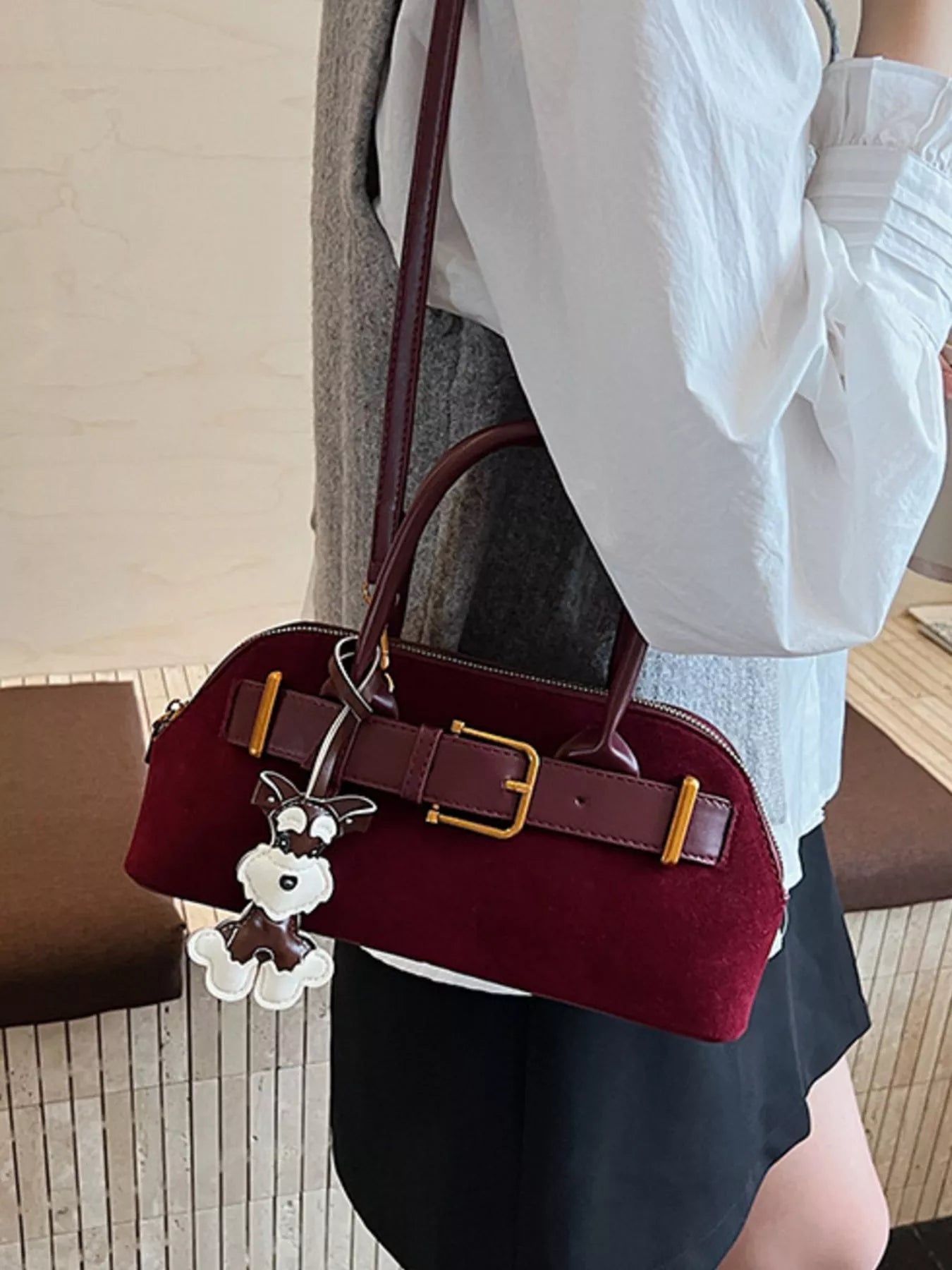 Buckle Decor Crossbody Bag