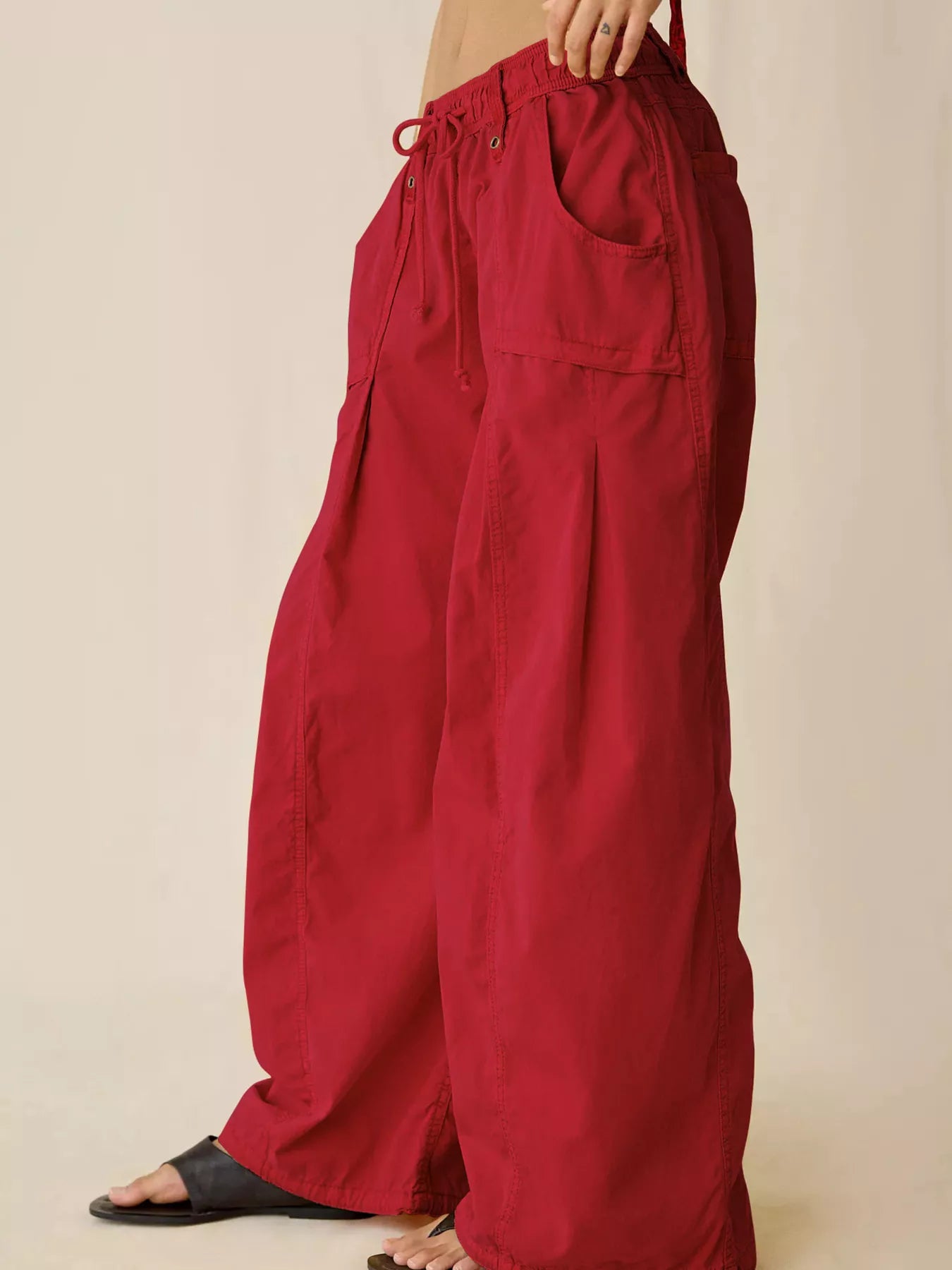High-Waisted Cargo Wide-Leg Pants