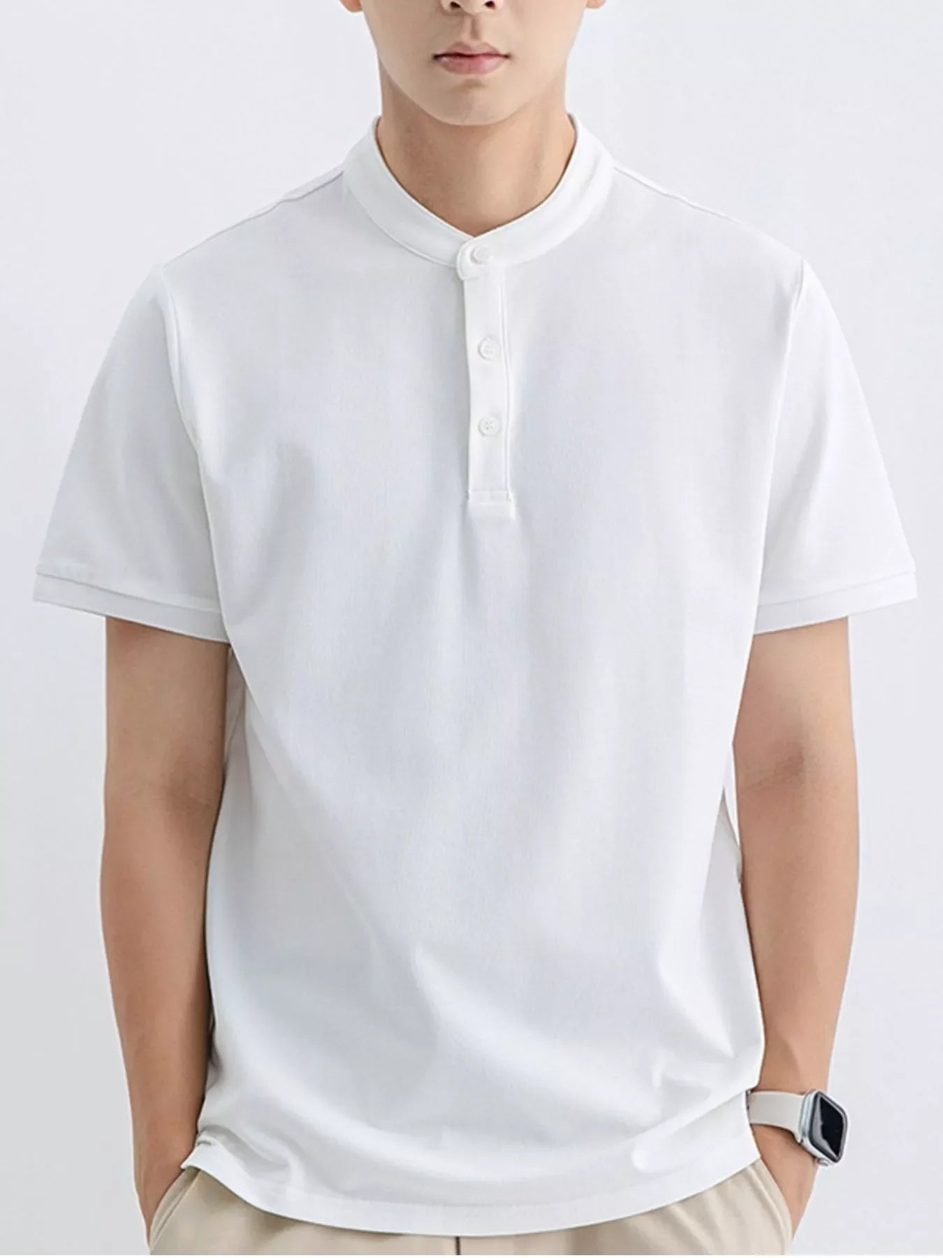 Men's Plus Size Button Detail Short Sleeve T-Shirt