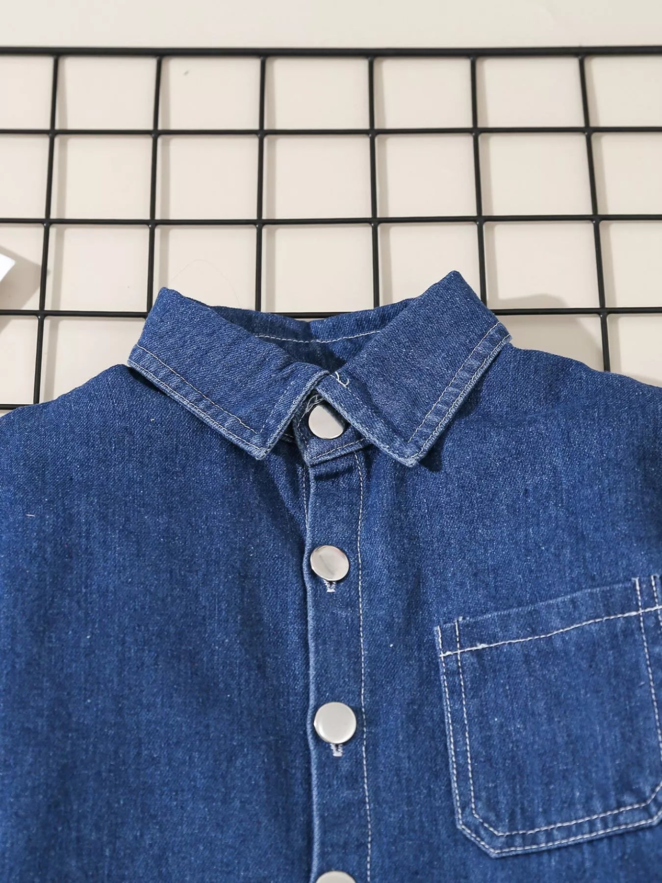 Children's Denim Shirt and Drawstring Joggers Set