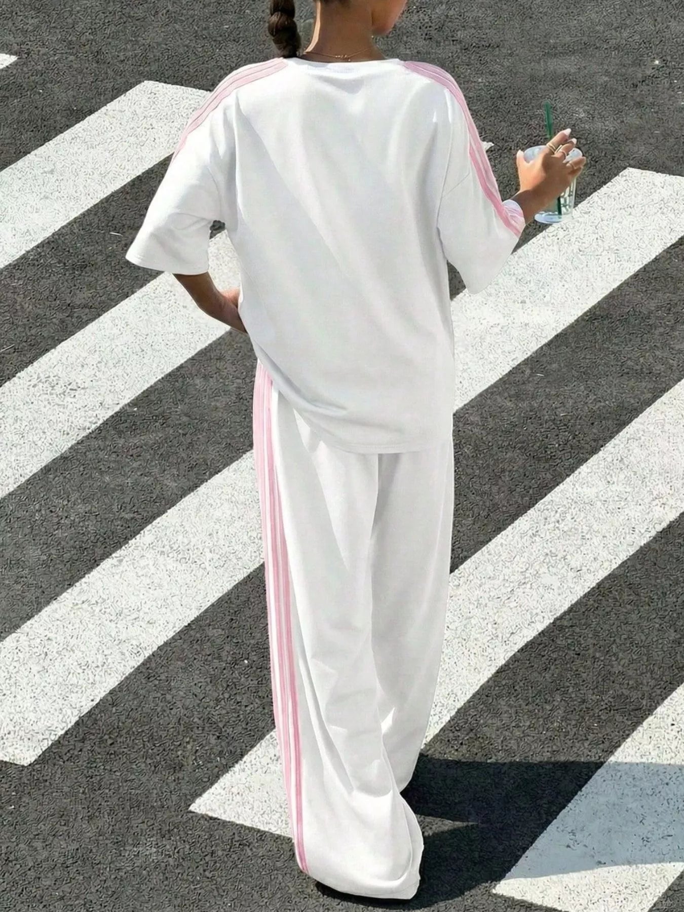 Striped Short Sleeve Top and Pants Set
