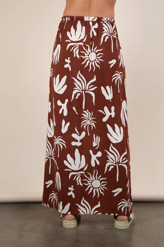 VERY J Printed Resort Midi Skirt