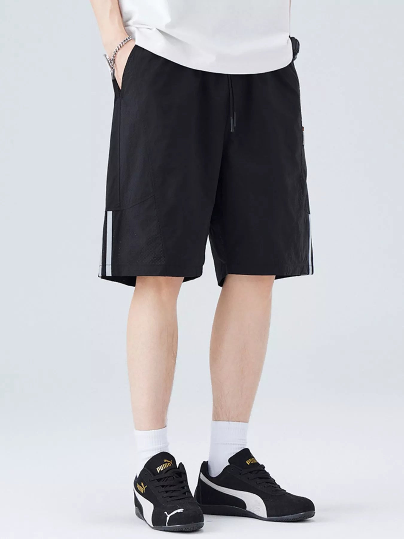 Men's Plus Size Casual Striped Shorts