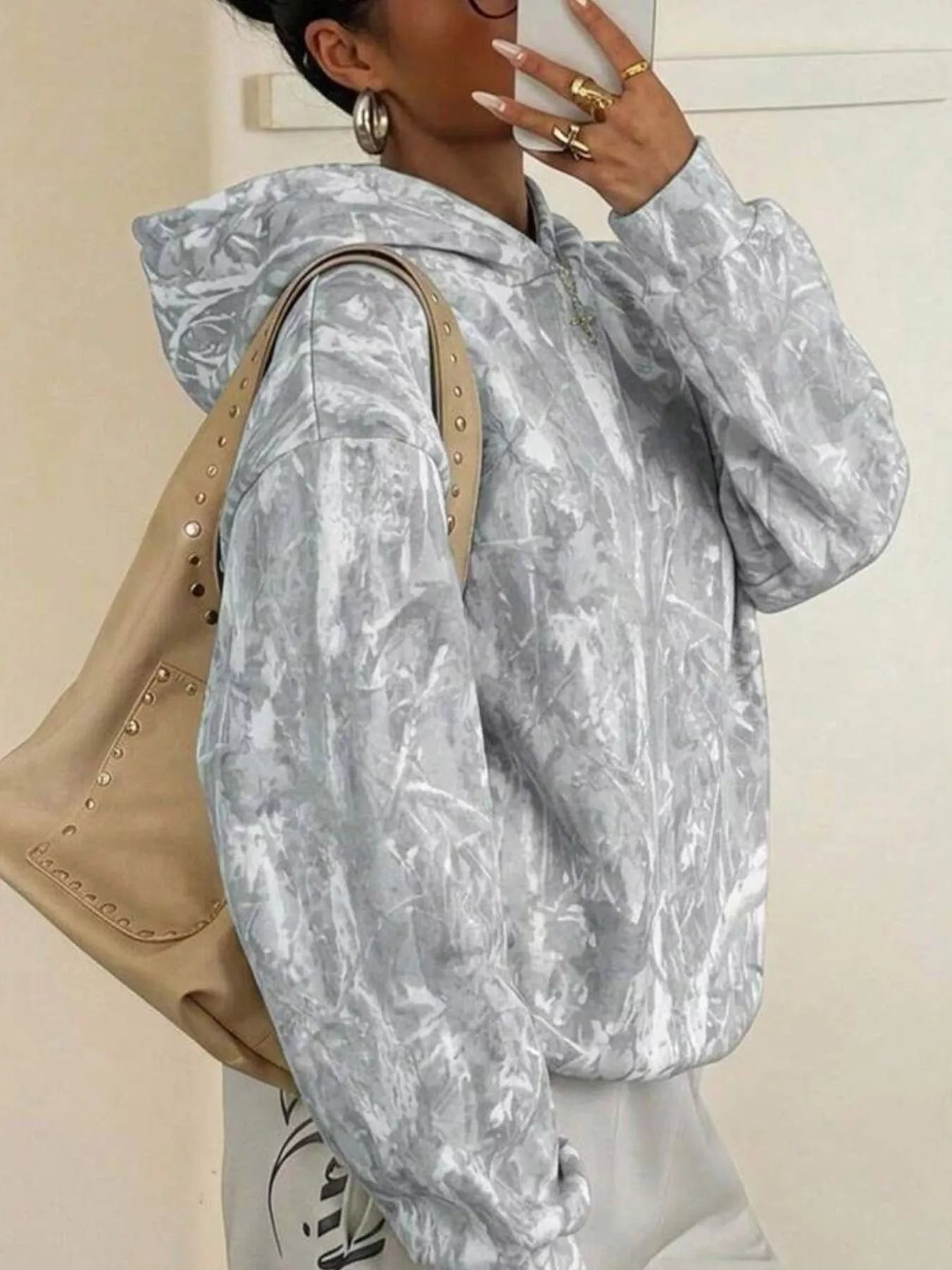 Leopard Dropped Shoulder Hoodie