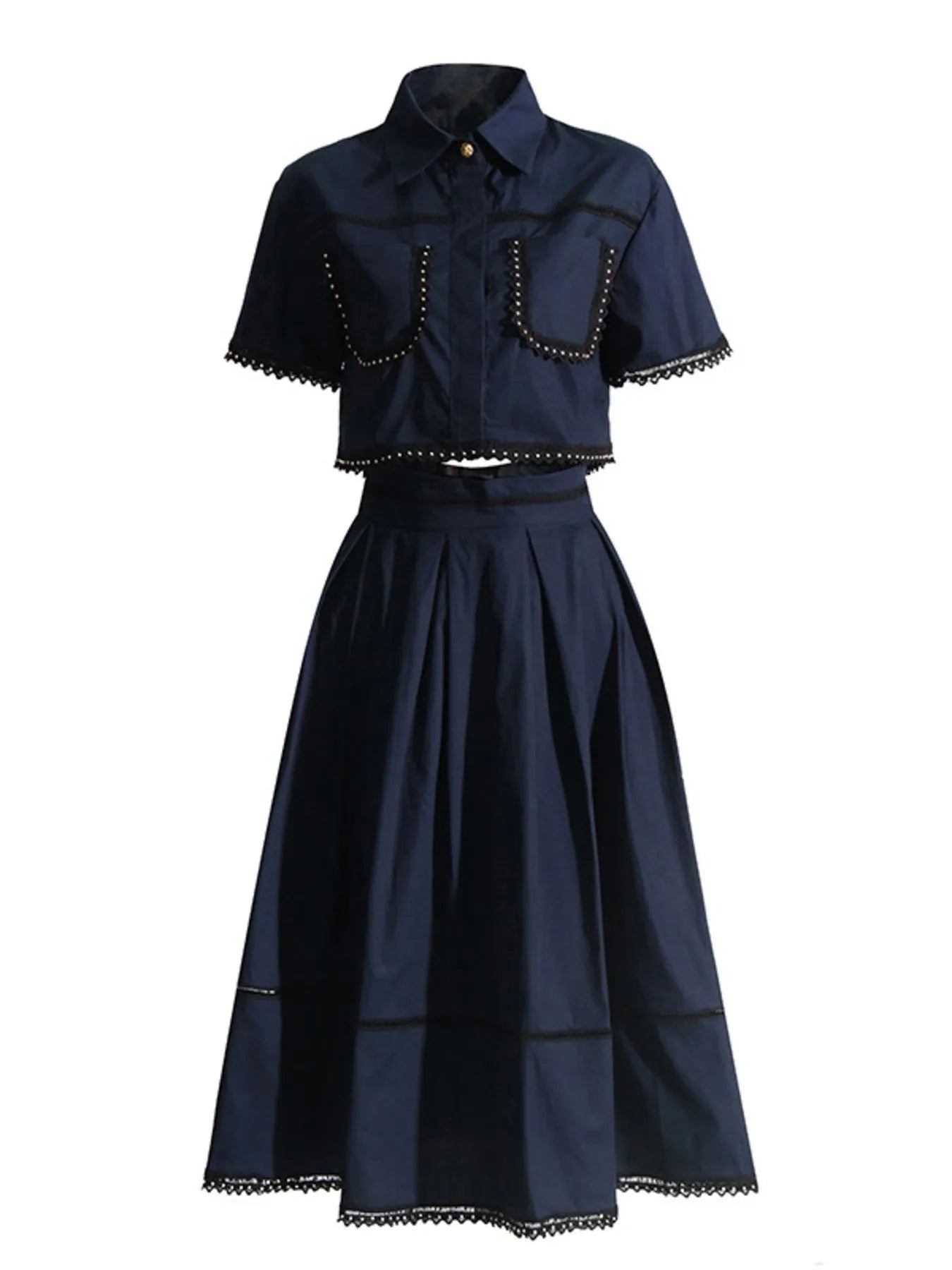 Short Sleeve Shirt and Skirt Set