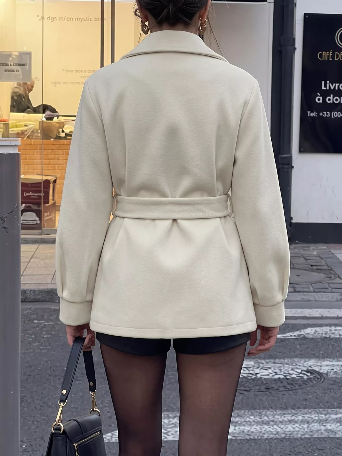 Lapel Collar Button Up Outerwear