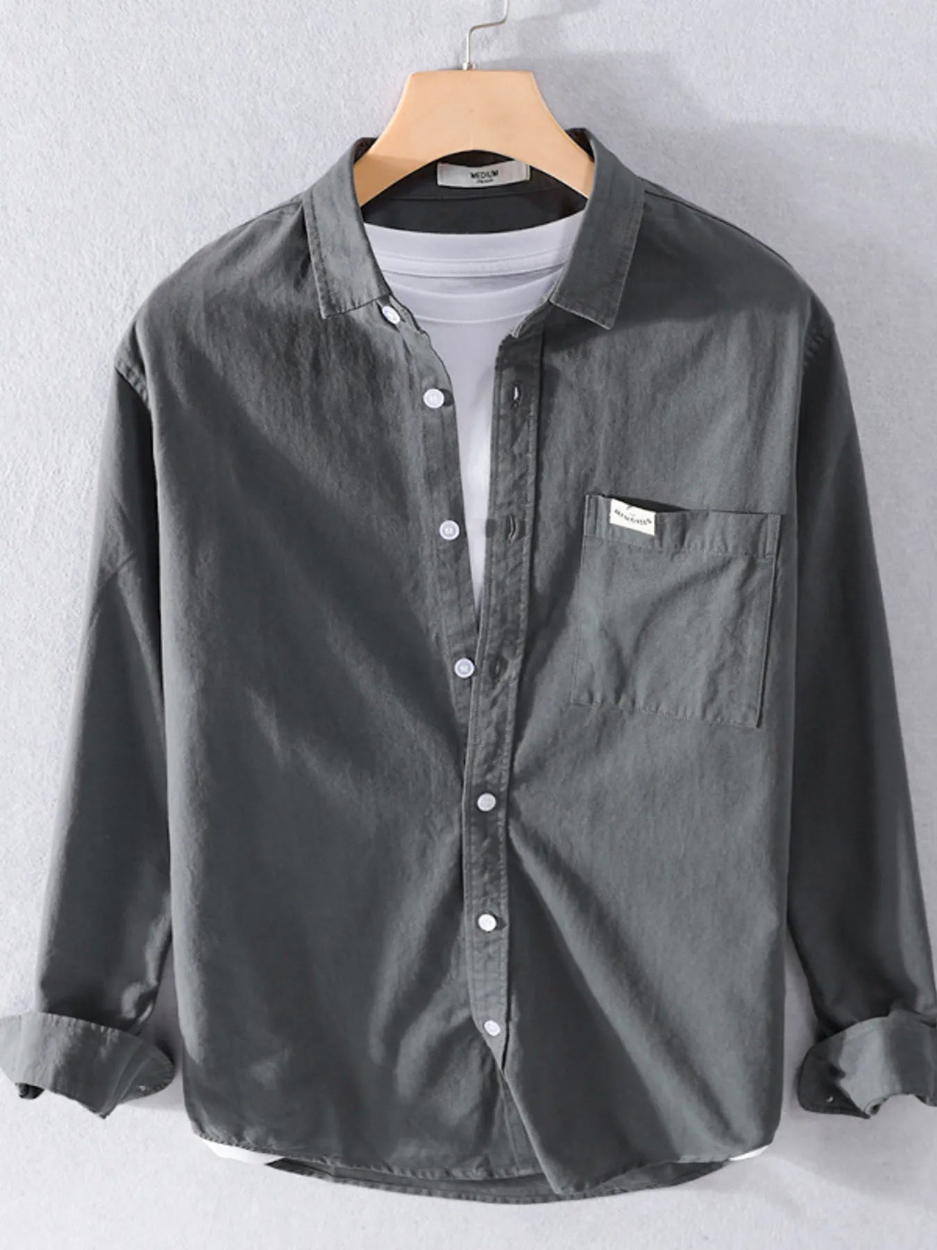 Men's Plus Size Button Up Long Sleeve Shirt