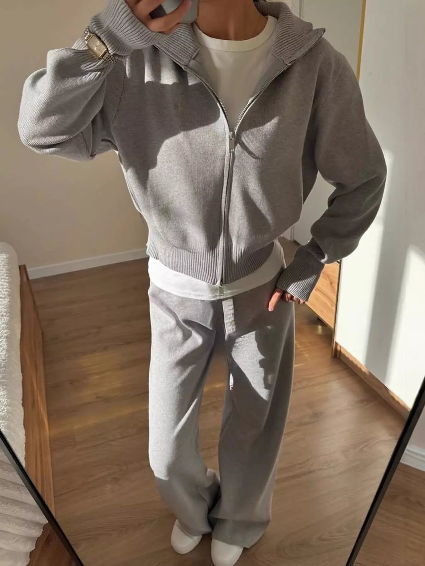 Zip-Up Hoodie and Pants Set