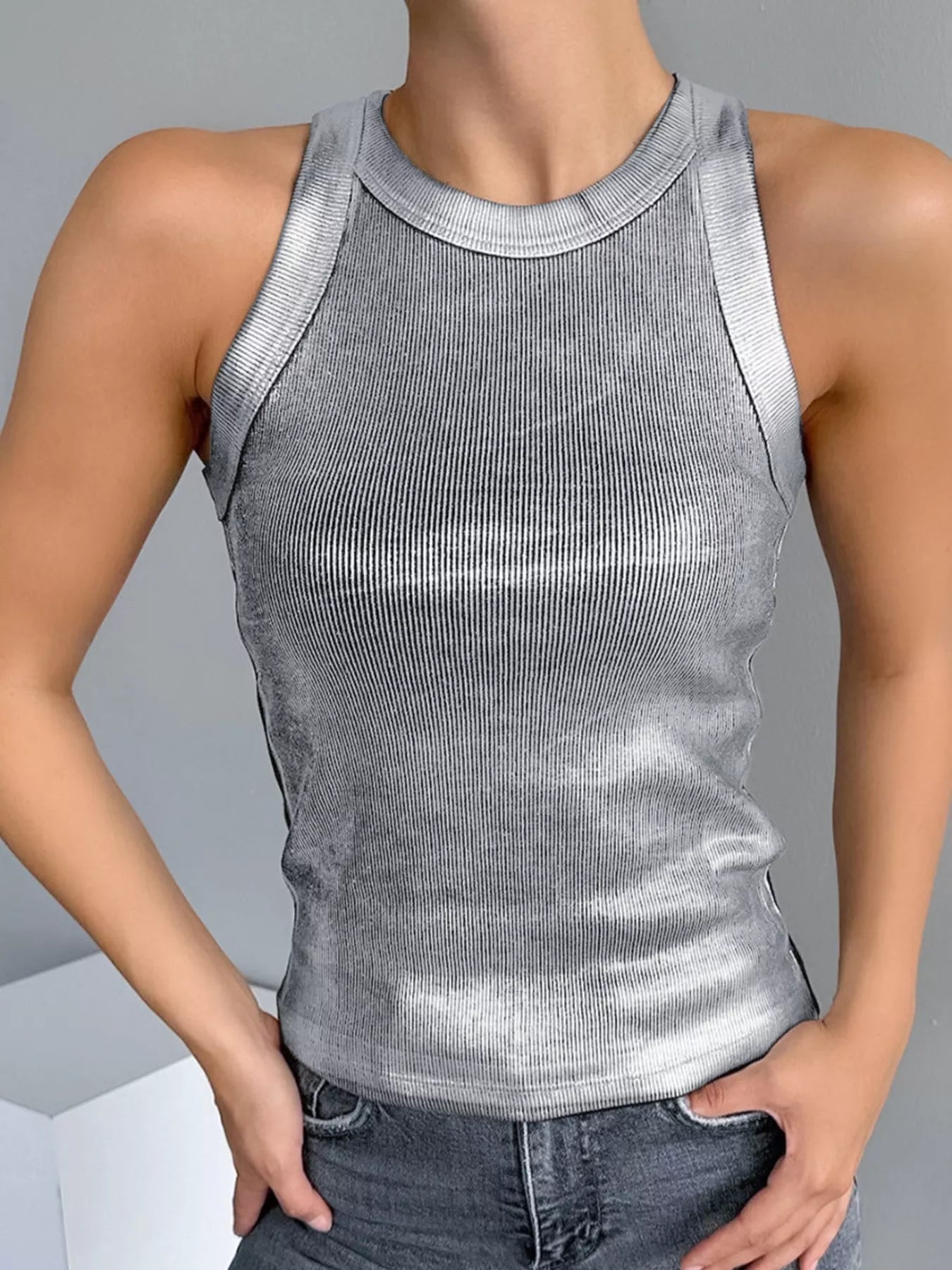 Ribbed Racerback Tank Top