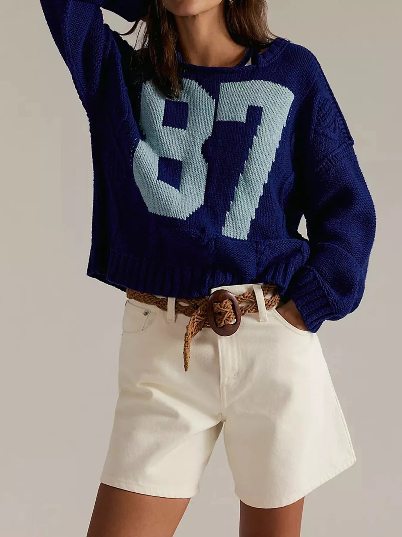 78 Number Cable-Knit Sweater