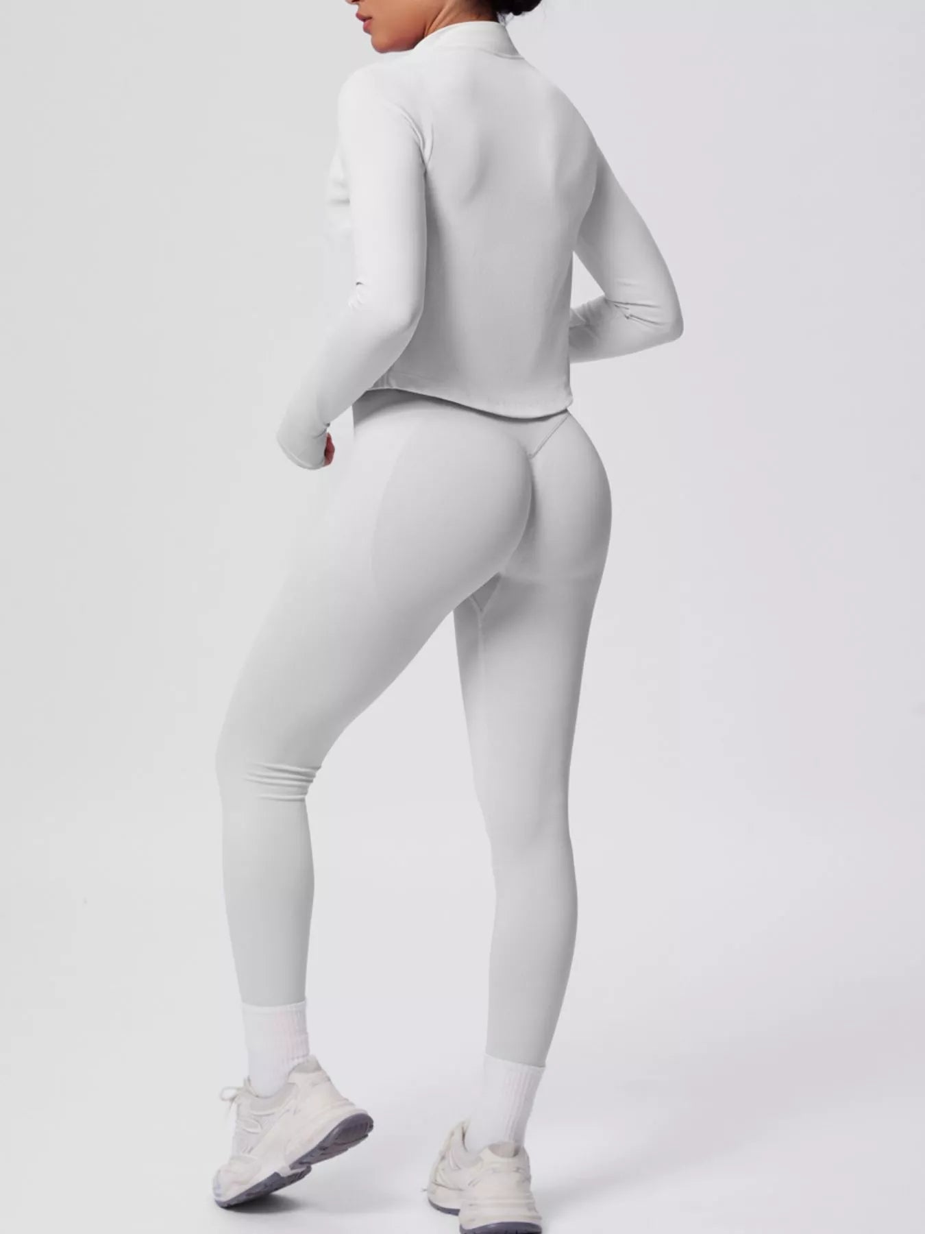 Tank & Zip-Up Jacket and Leggings Three-Piece Active Set