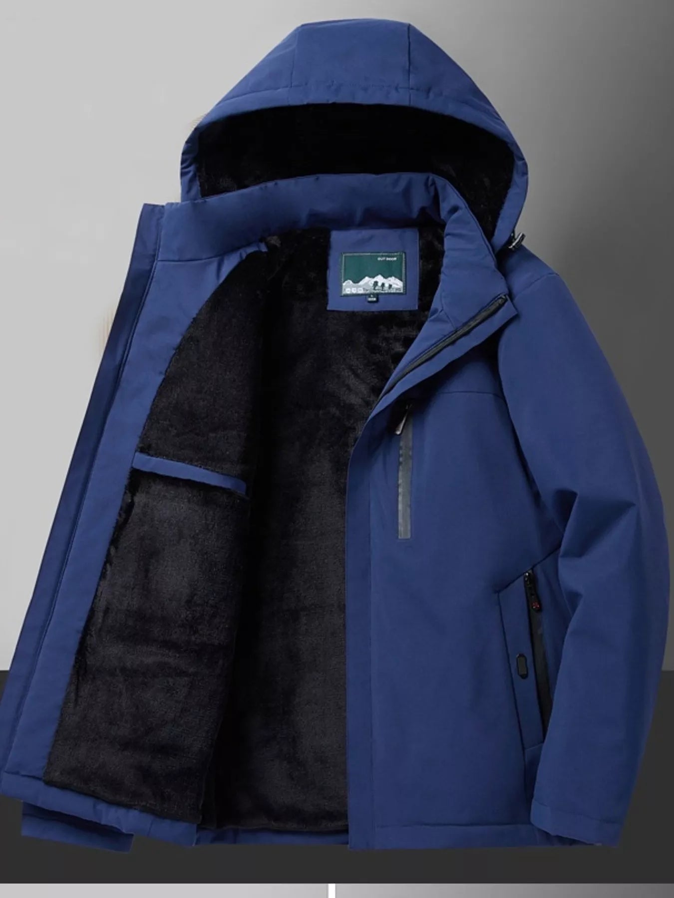 Men's Plus Size Warm Fleece Lined Hooded Winter Coat