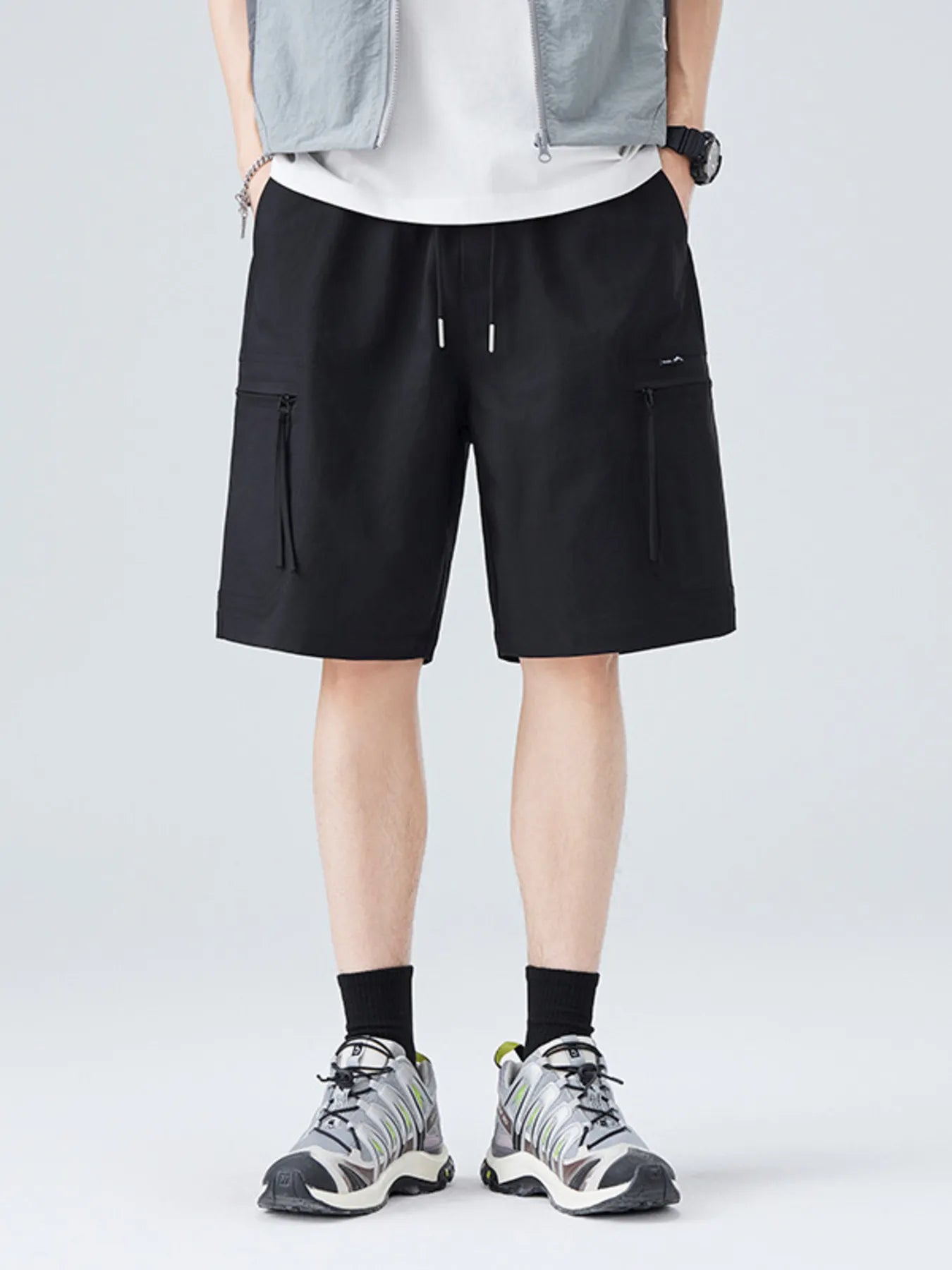 Men's Plus Size Drawstring Casual Cargo Shorts